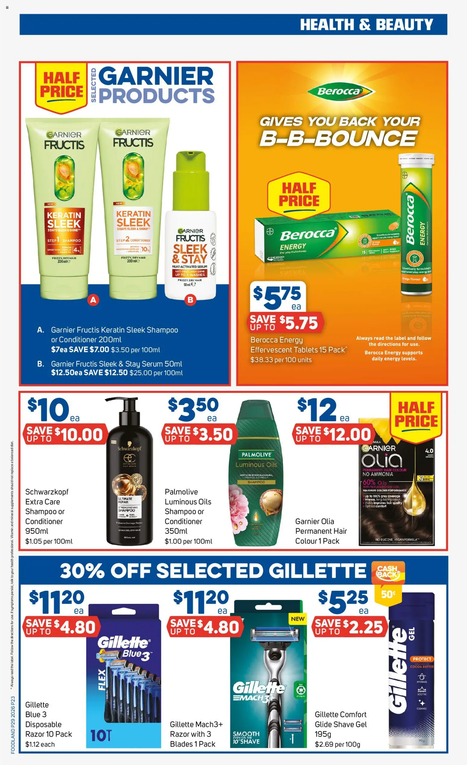 Foodland catalogue - valid from 15/07/2026 | Page: 23 | Products: Cocoa, Conditioner, Razor, Multivitamin