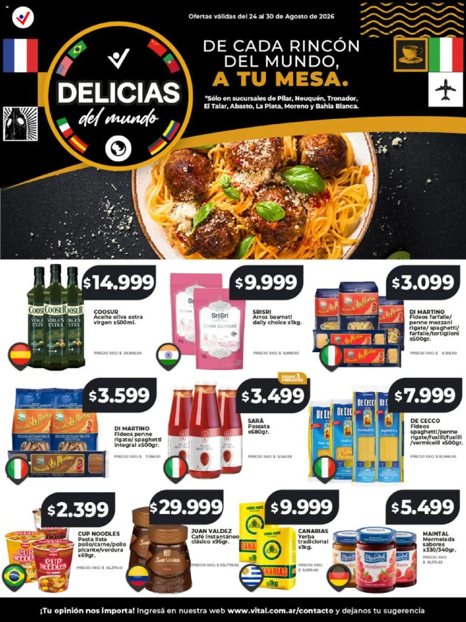 Vital - Delicias del mundo │ válido desde el 24/08/2026 | Página: 1 | Productos: Arroz basmati, Oliva, Café, Arroz