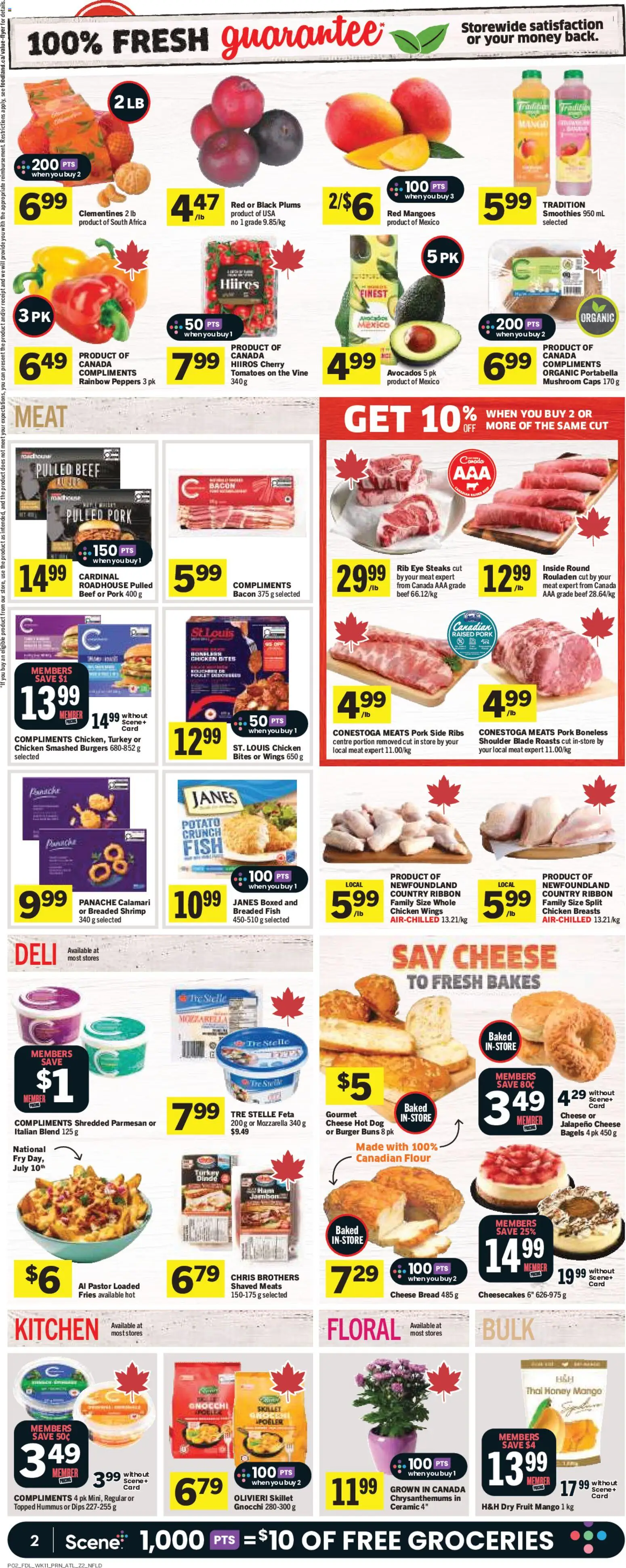 Foodland flyer valid from Jul 9, 2026 | Page: 3 | Products: Beef, Turkey, Cheese, Pork