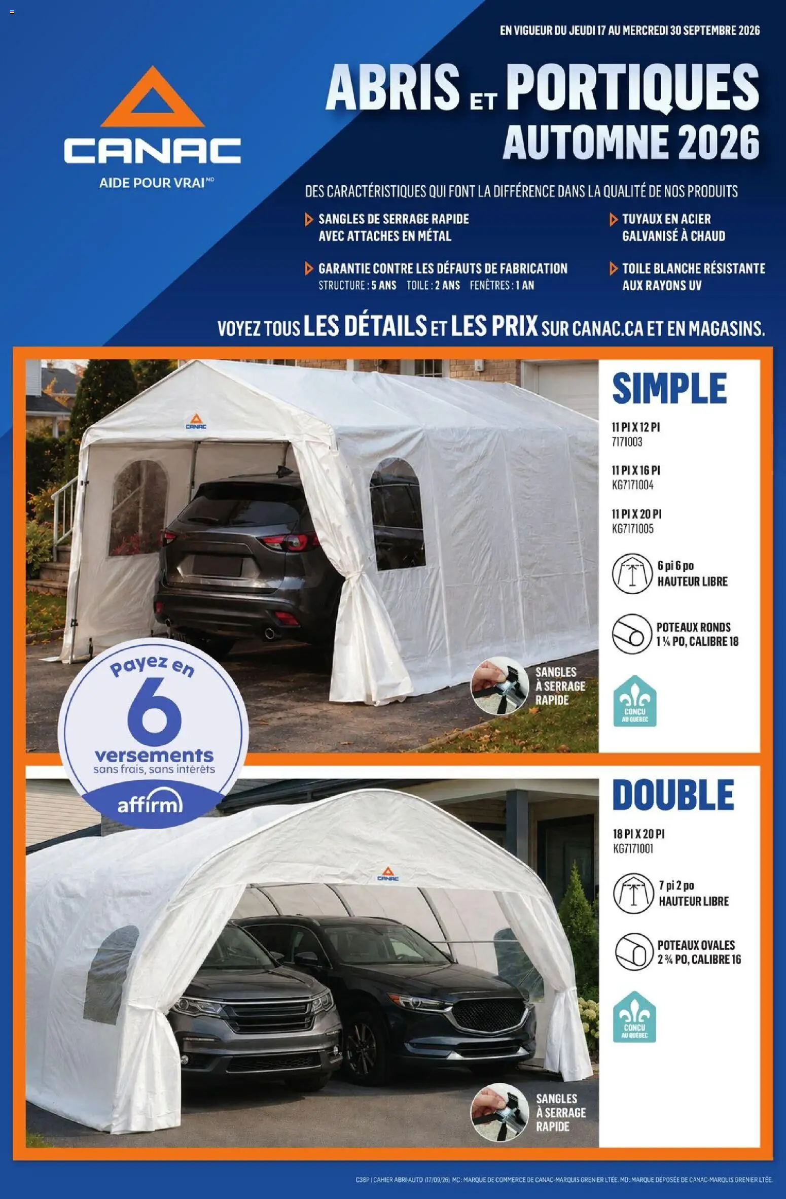 Canac flyer valid from Sep 17, 2026 | Page: 1