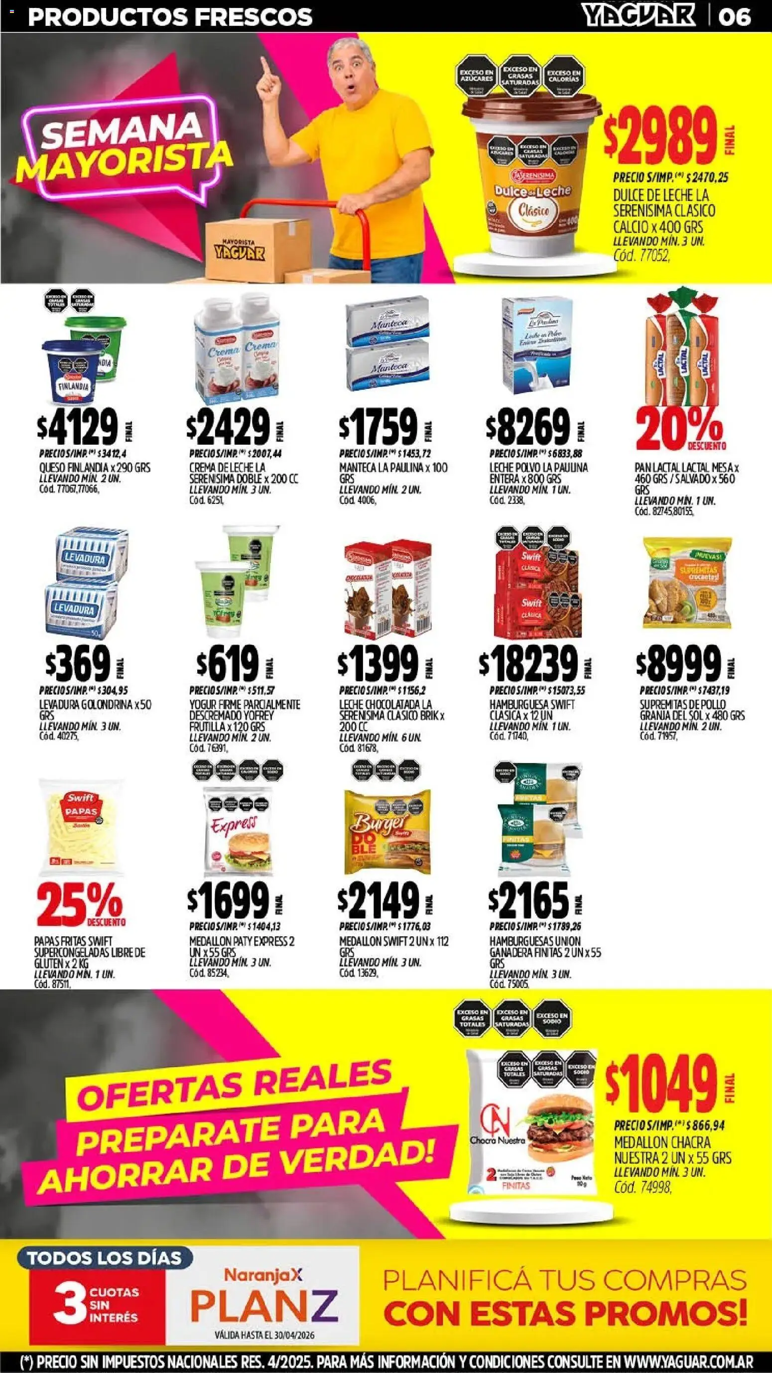 Yaguar - Oferta Semanal Salta │ válido desde el 18.05.2026 | Página: 6 | Productos: Pollo, Polvo, Crema de leche, Leche
