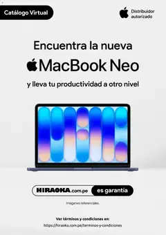 Vista previa de folleto Catálogo Hiraoka - Encuentra la nueva MacBook Neo de la Hiraoka válido desde 26.05.2026