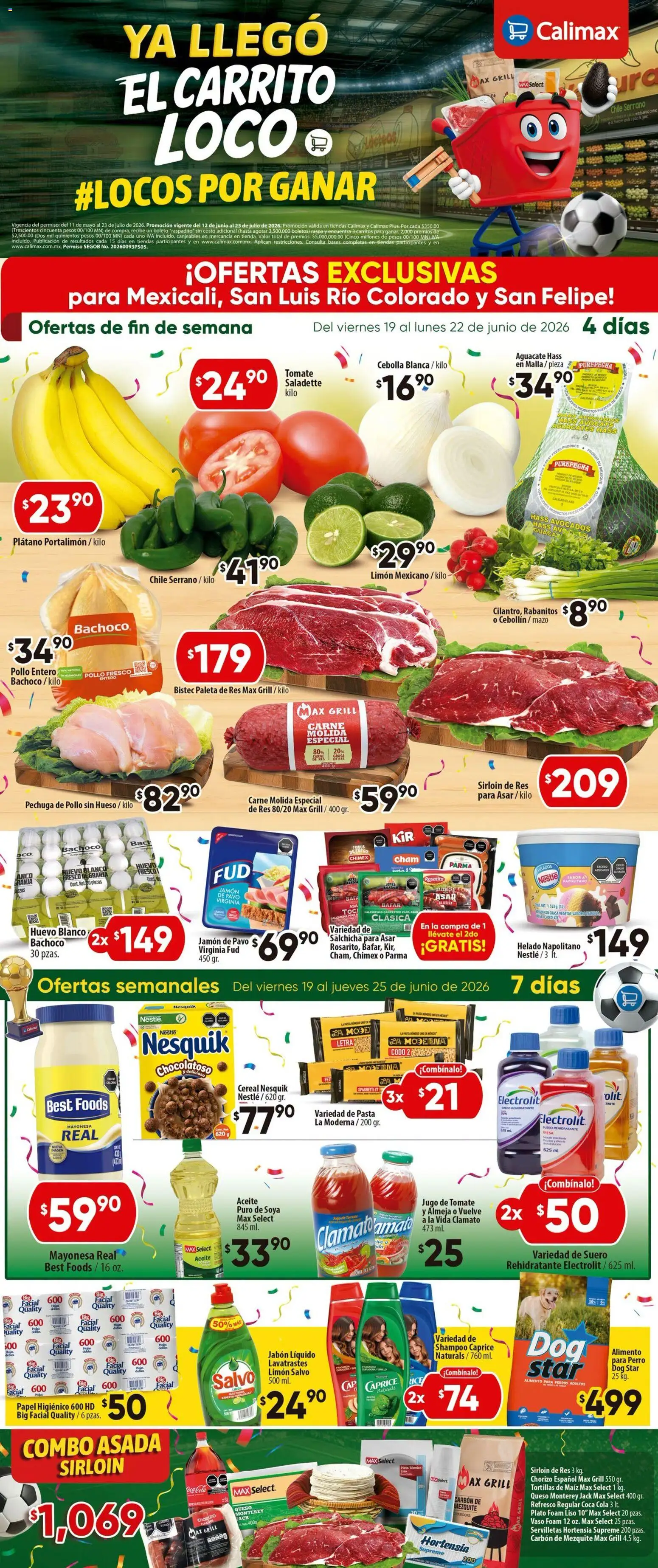 Nuevas ofertas de Calimax válidas en toda la República Mexicana desde el 19.06.2026. ¡Encuentra las mejores ofertas en Calimax folleto Mexicali y SLRC! | Página: 8