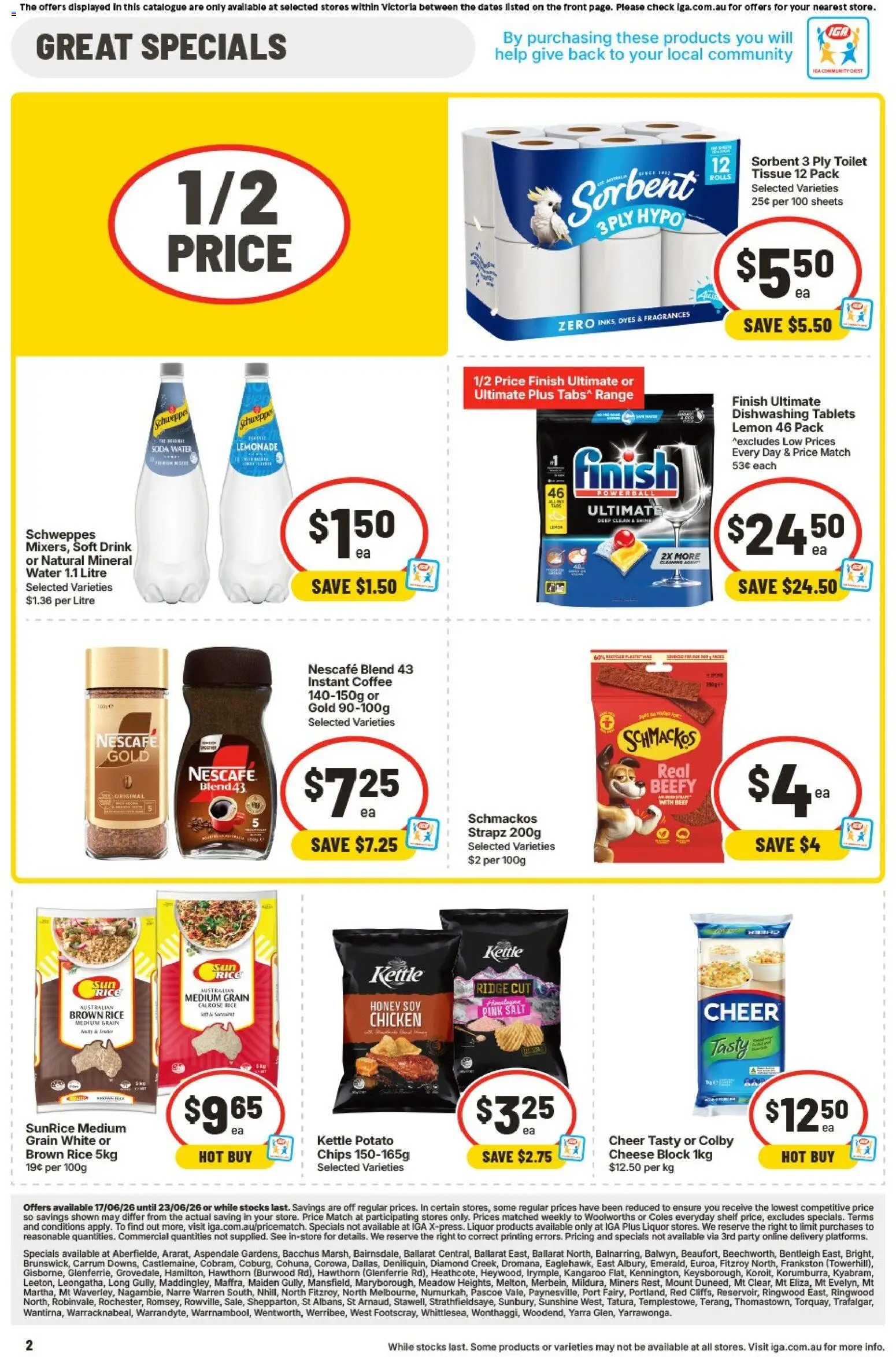 IGA catalogue - valid from 17.06.2026 | Page: 2 | Products: Shelf, Rice, Chips, Kettle