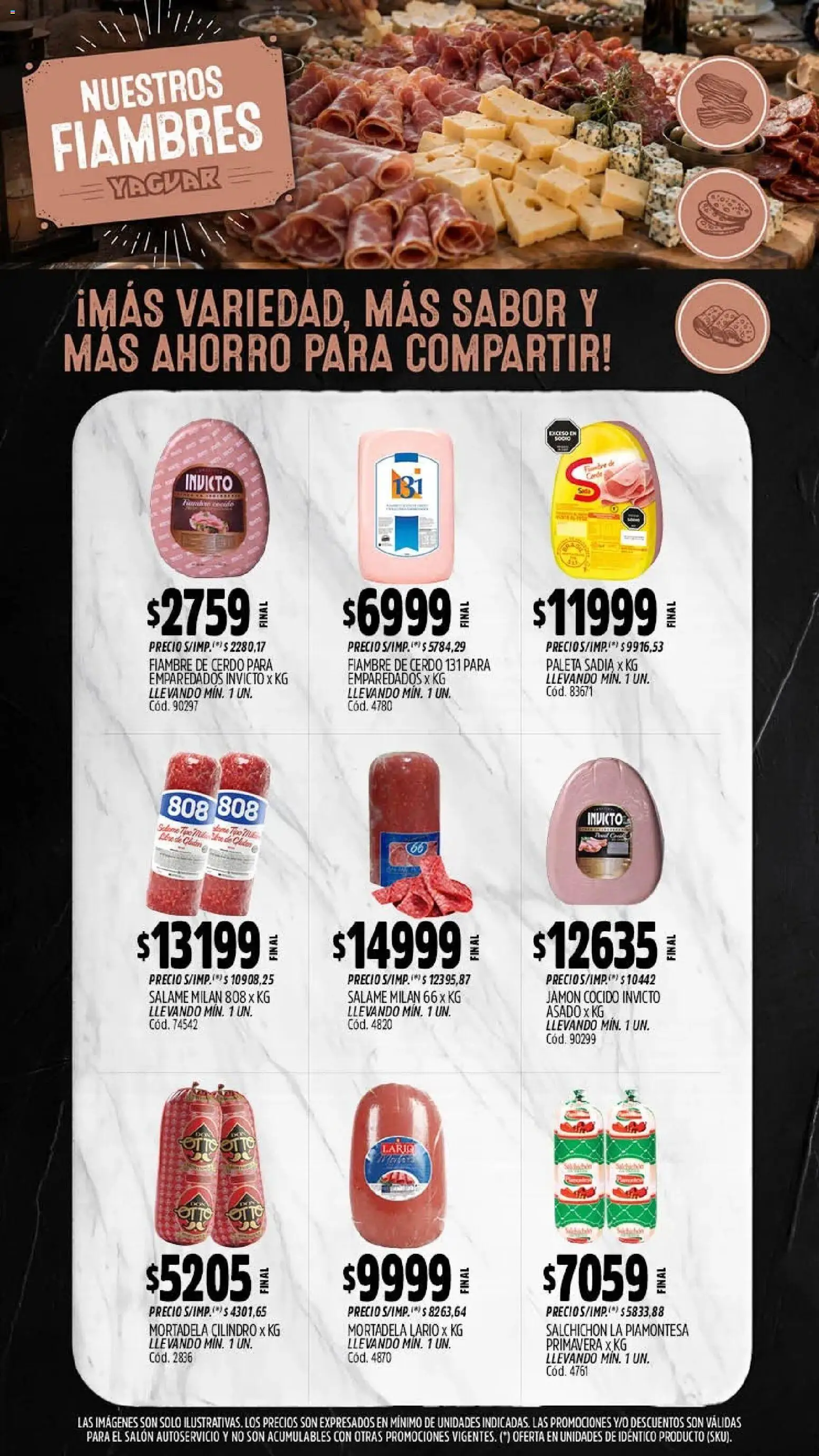 Yaguar - Oferta Semanal Córdoba │ válido desde el 03/08/2026 | Página: 9 | Productos: Jamón cocido, Jamón, Salame, Cerdo