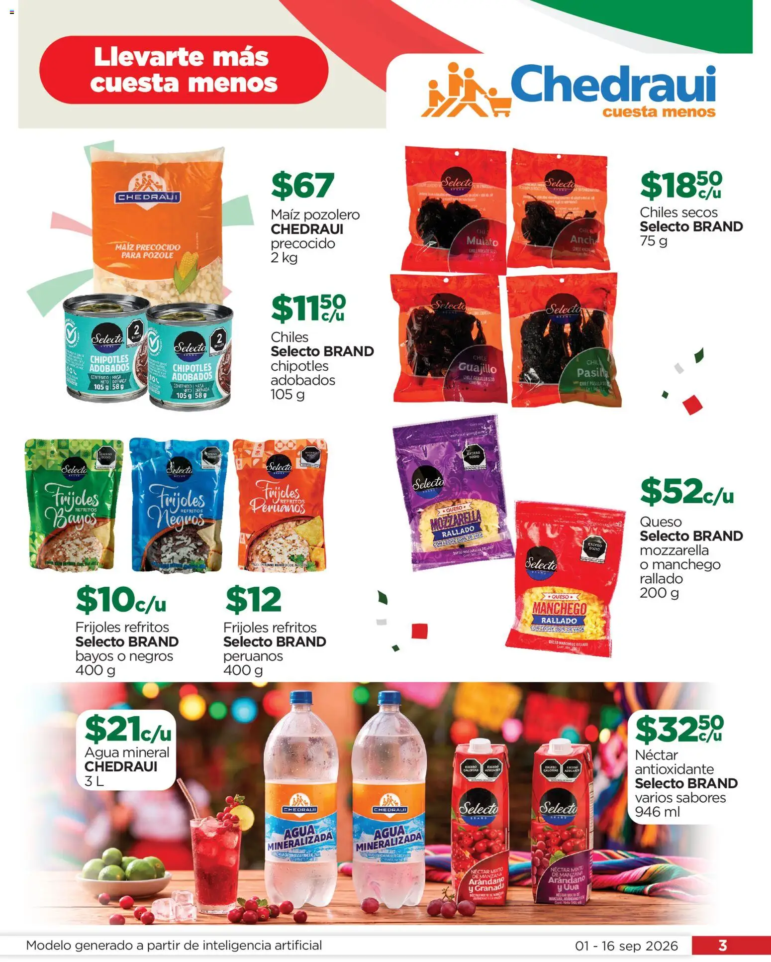 Nuevas ofertas de Chedraui válidas en toda la República Mexicana desde el 01/09/2026. ¡Encuentra las mejores ofertas en Chedraui Celebremos a México! | Página: 3