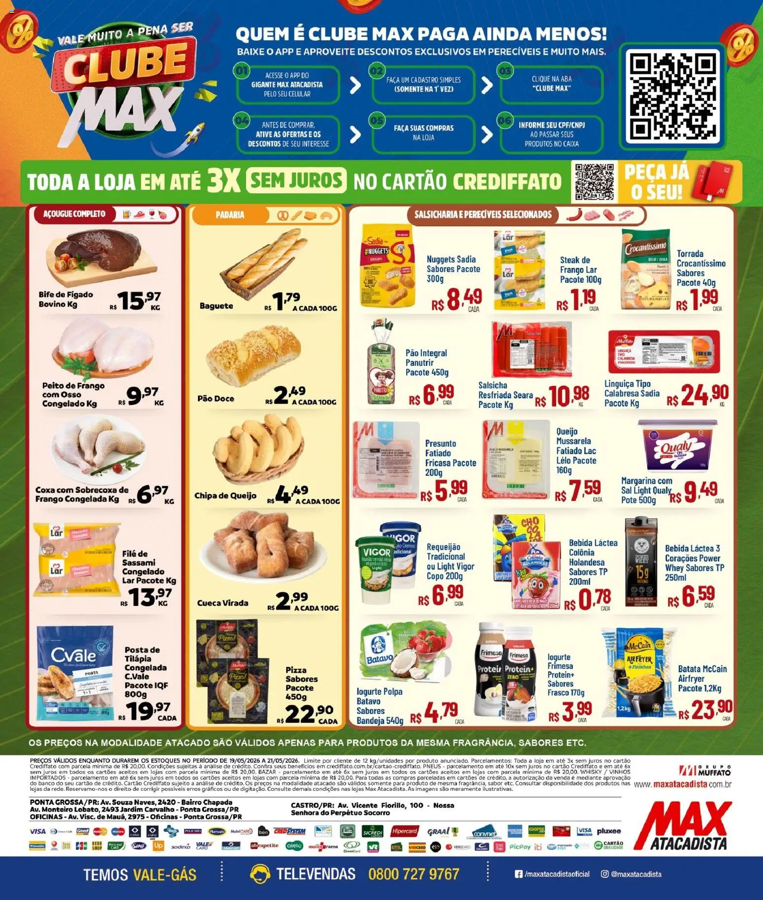 Max Atacadista Folheto - válido de 19.05.2026 | Página: 2 | Produtos: Whisky, Faca, Batata, Peito de frango