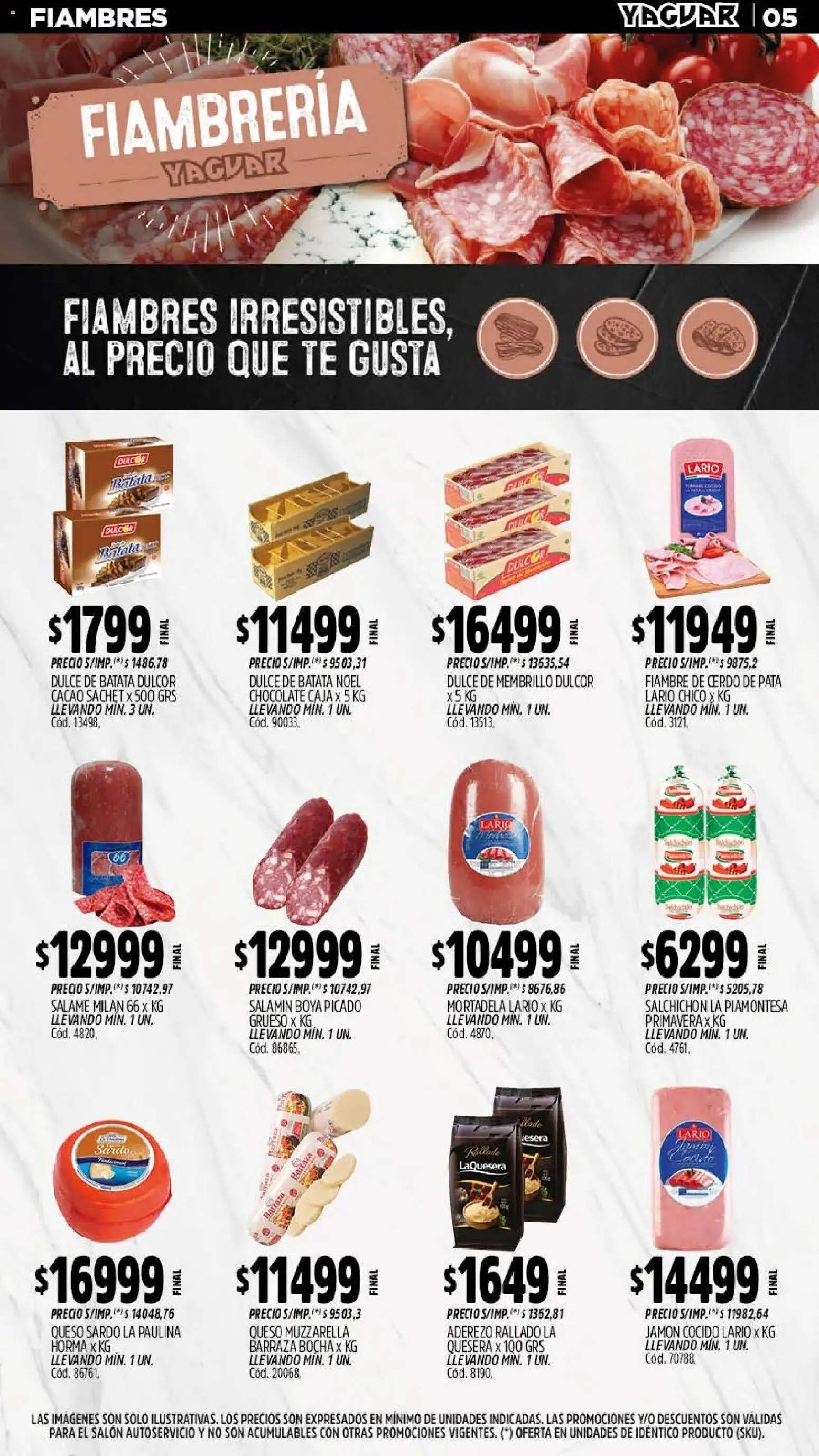 Yaguar - Oferta Semanal Salta │ válido desde el 11.05.2026 | Página: 5 | Productos: Aderezo, Muzzarella, Jamón, Cacao