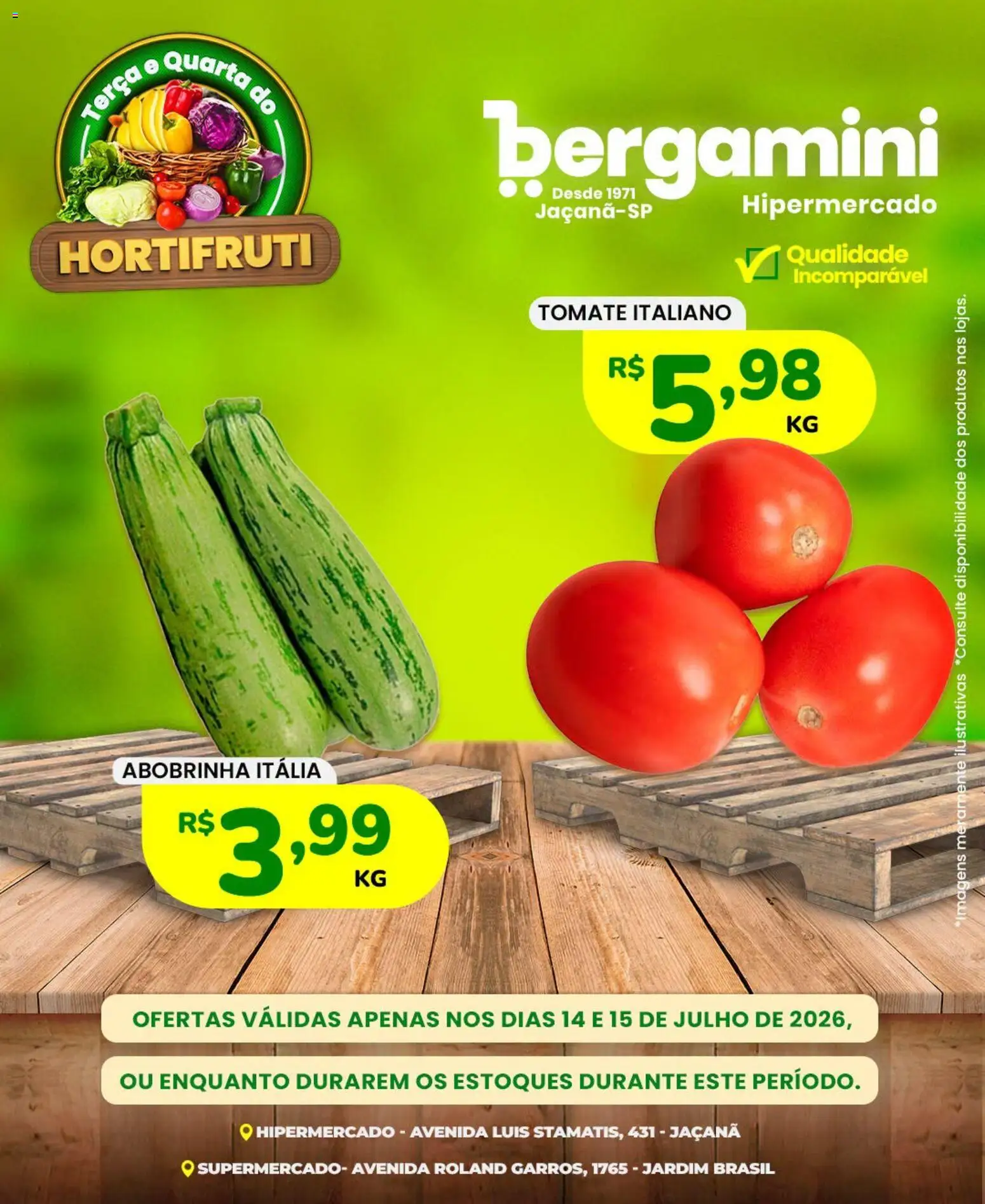 Supermercado Bergamini Folheto - válido de 14/07/2026 | Página: 2 | Produtos: Abobrinha