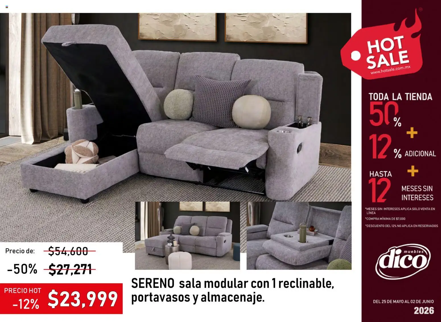 Nuevas ofertas de Muebles Dico válidas en toda la República Mexicana desde el 25.05.2026. ¡Encuentra las mejores ofertas en Muebles Dico Hot Sale! | Página: 41 | Productos: Modular