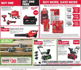 Preview of ACE Hardware weekly ads valid from 09/01/2026 | Page: 5 | Products: Chain Saw, Battery, String trimmer, Blower