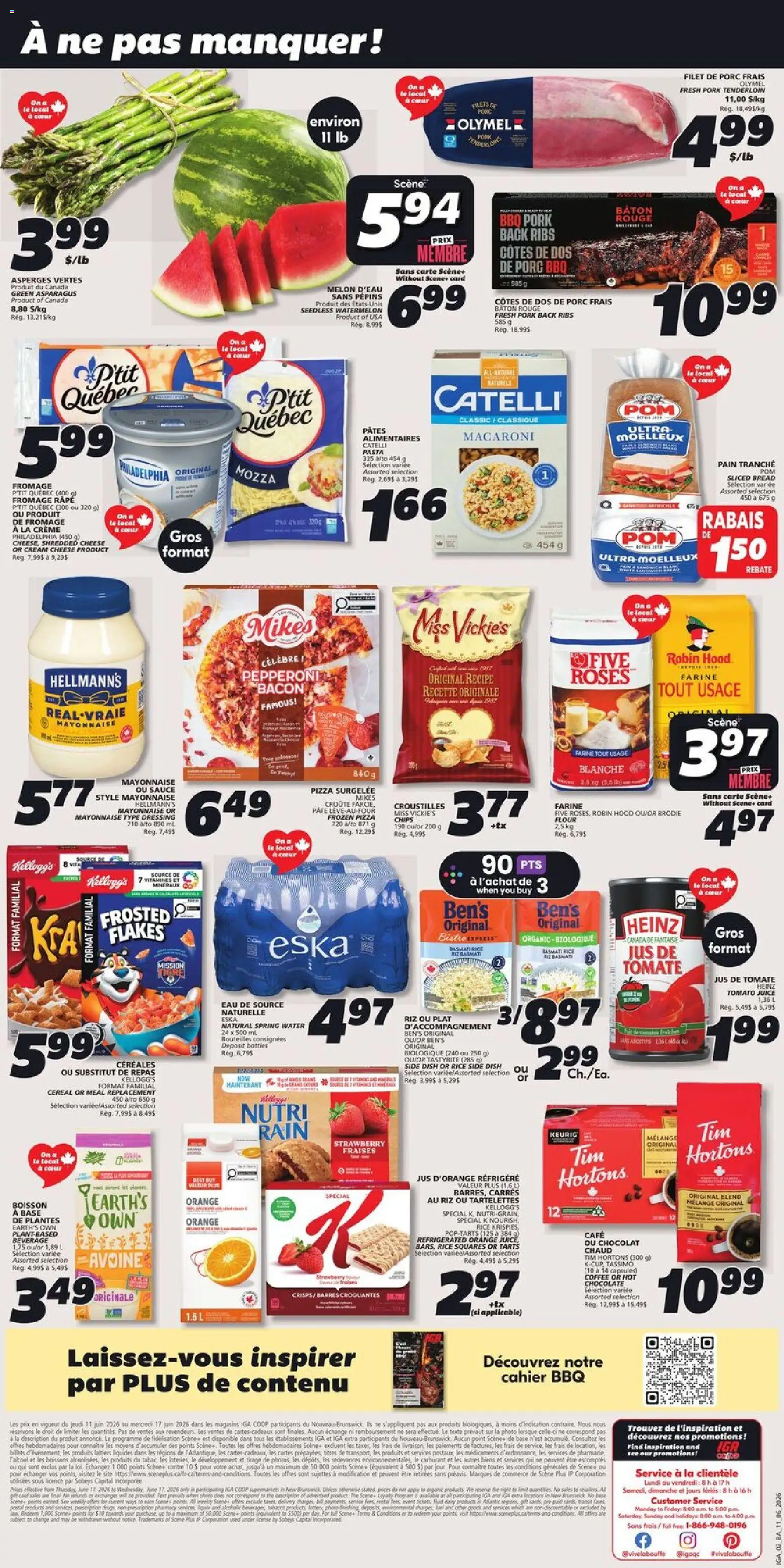 IGA flyer valid from 11.06.2026 | Page: 2 | Products: Pasta, Chips, Cream, Bread