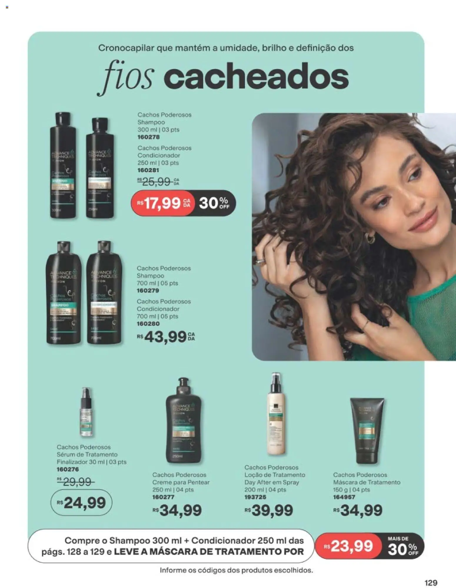 Avon Folheto - válido de 19/07/2026 | Página: 129 | Produtos: Shampoo, Condicionador, Creme, Creme para pentear