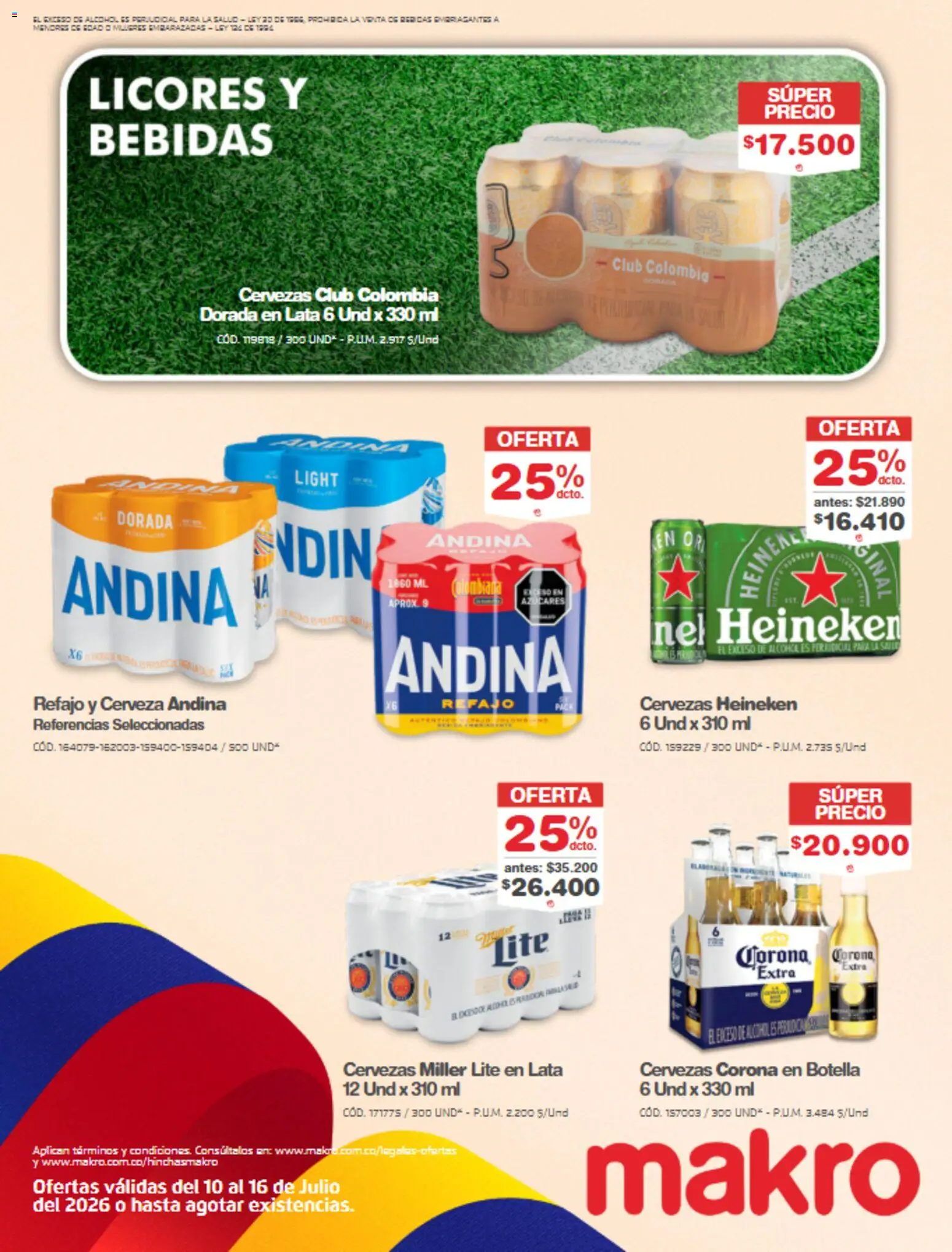 Makro revista - valida desde el 10/07/2026 | Página: 27 | Productos: Bebidas, Botella, Corona Extra, Alcohol