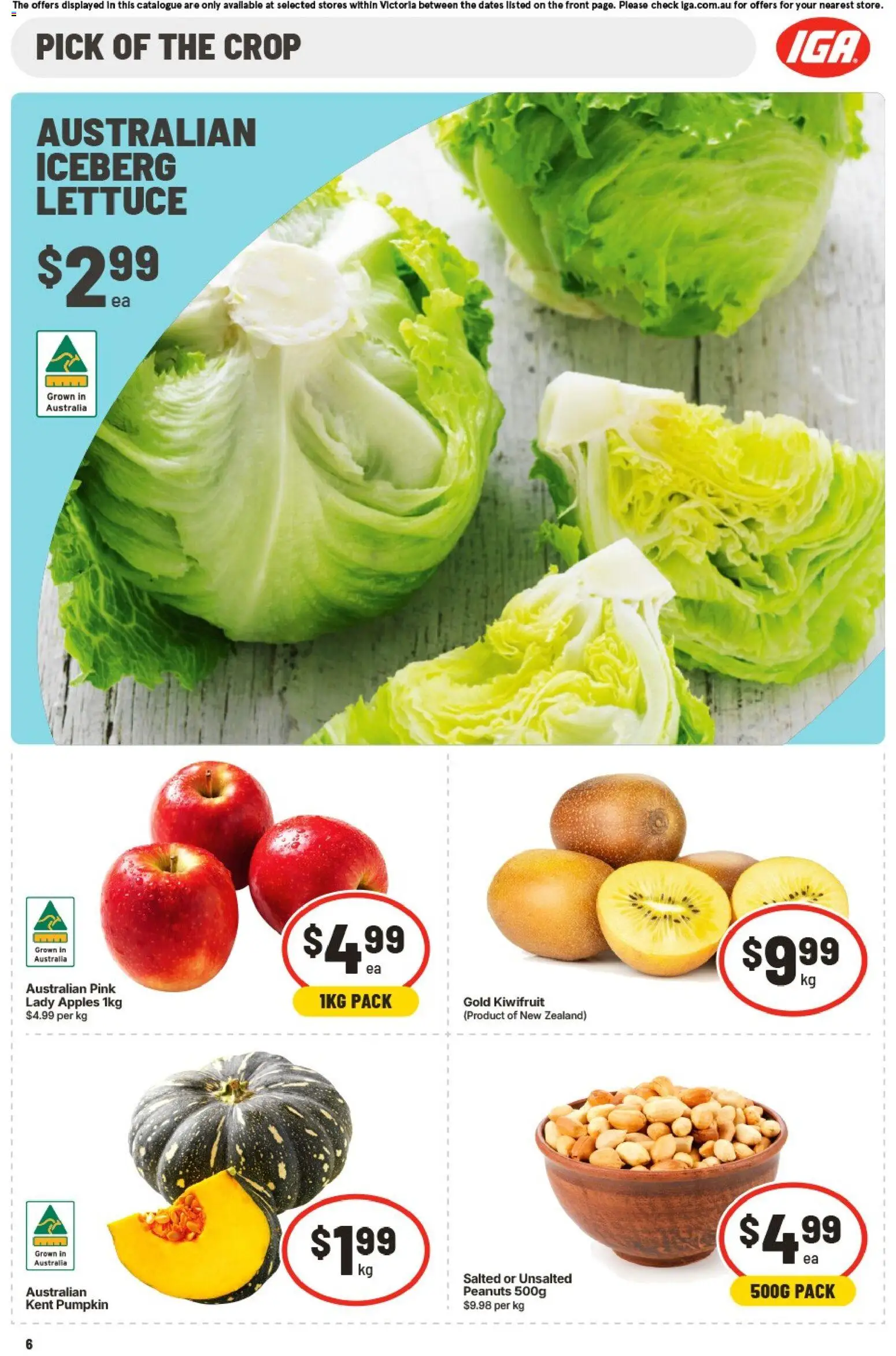 IGA catalogue - valid from 09/09/2026 | Page: 7 | Products: Lettuce, Apples, Kiwifruit, Peanuts