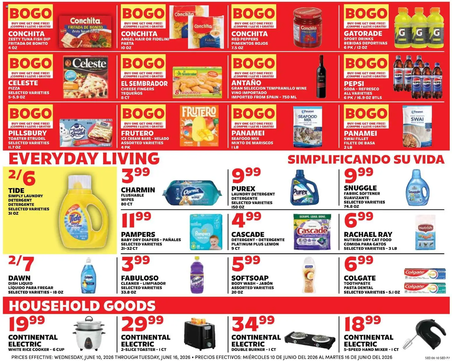 Sedano's Weekly Ad - valid from 10.06.2026 | Page: 7 | Products: Fabric softener, Detergent, Lemon, Mixer