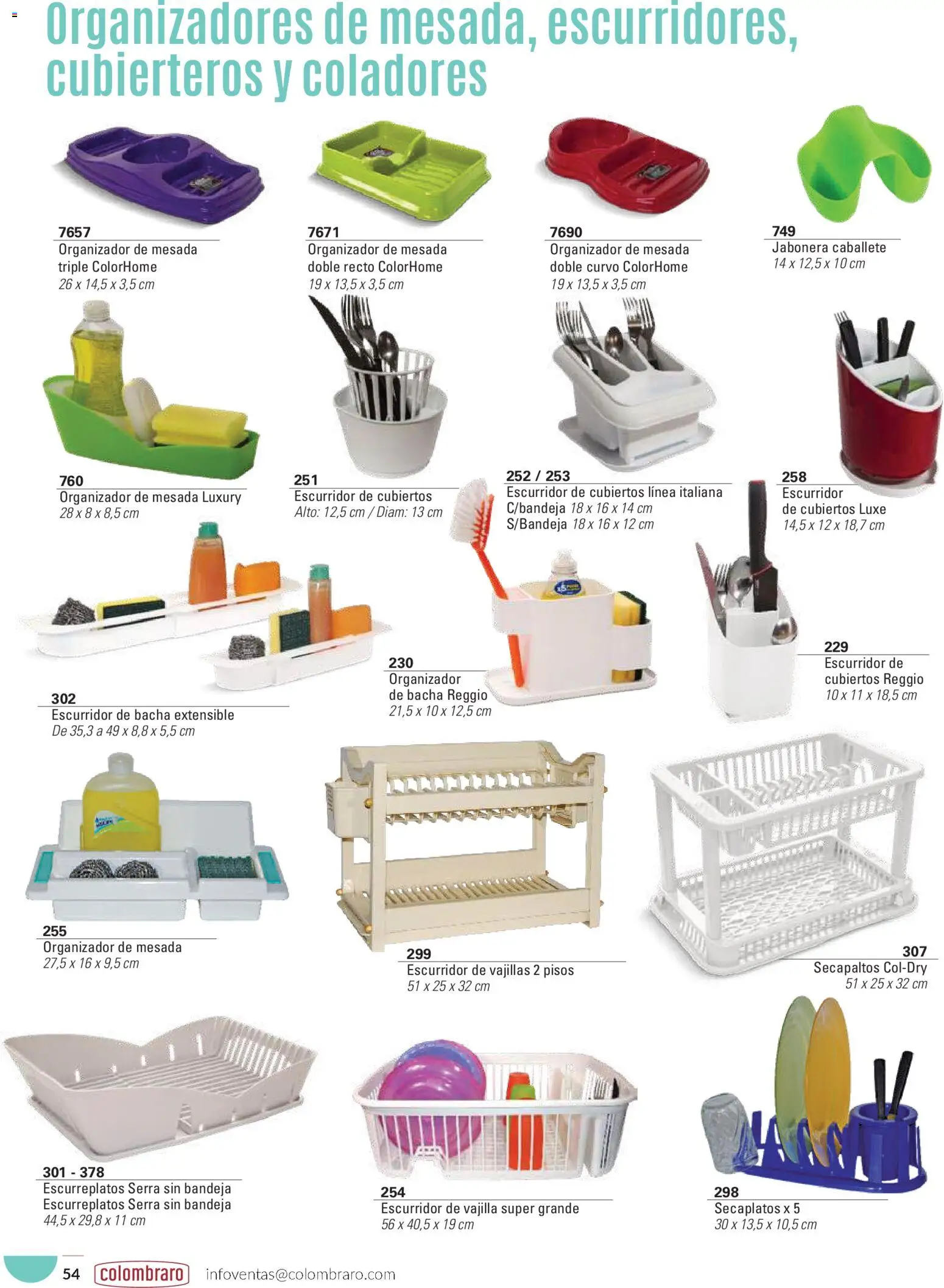 Colombraro catálogo │ válido desde el 26.01.2026 | Página: 54 | Productos: Organizador, Mesada, Jabonera, Bandeja