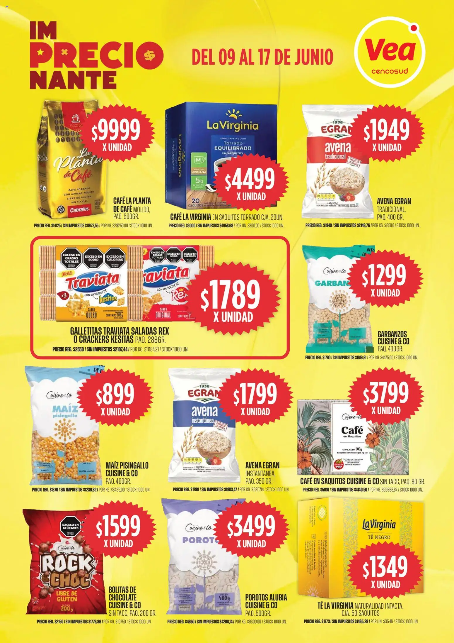 Vea - Volante imPRECIOnante Córdoba │ válido desde el 09.06.2026 | Página: 4 | Productos: Galletitas, Azucar, Avena, Chocolate