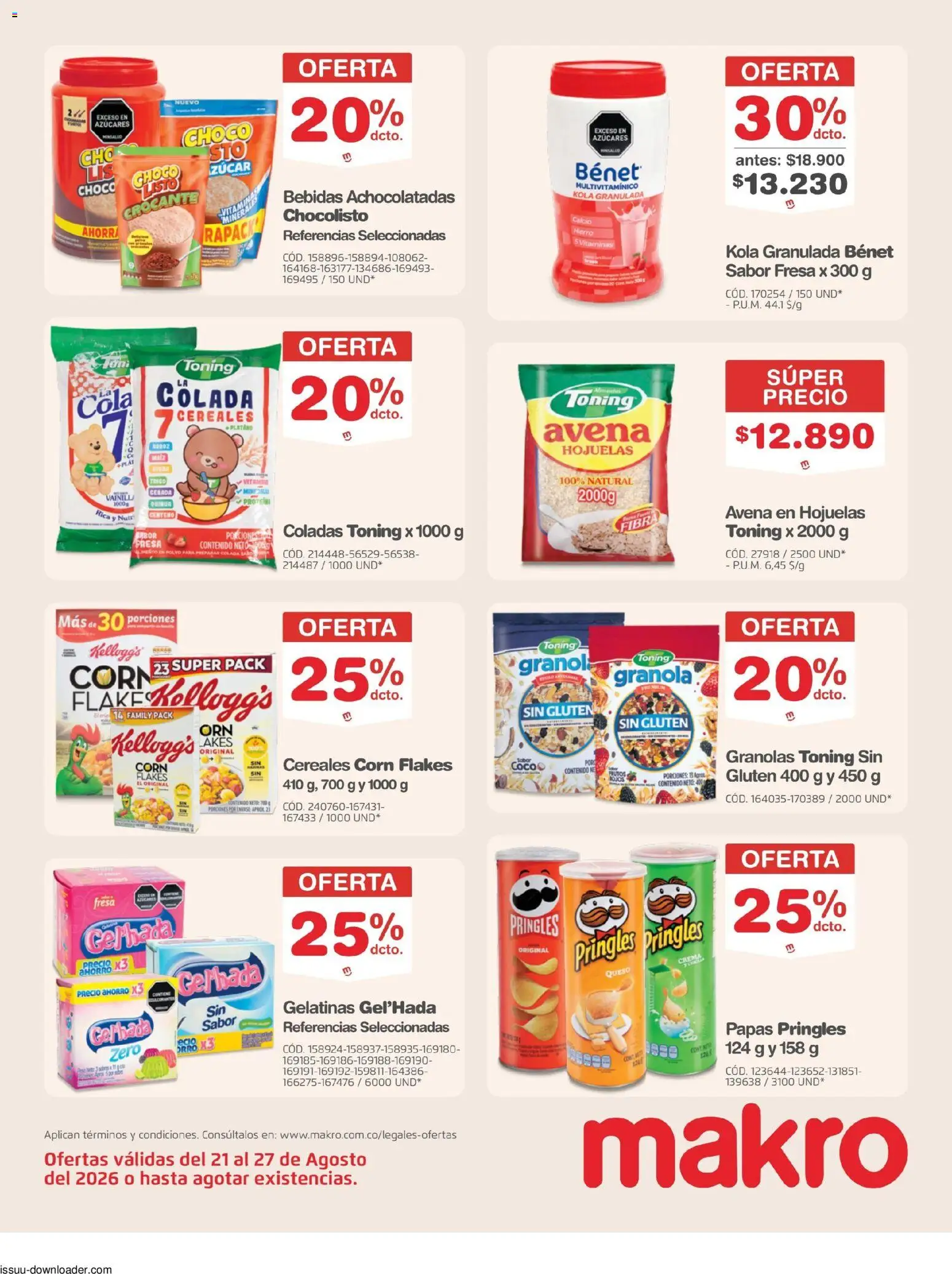 Makro revista - valida desde el 21/08/2026 | Página: 15 | Productos: Fresa, Avena, Polvo, Papas