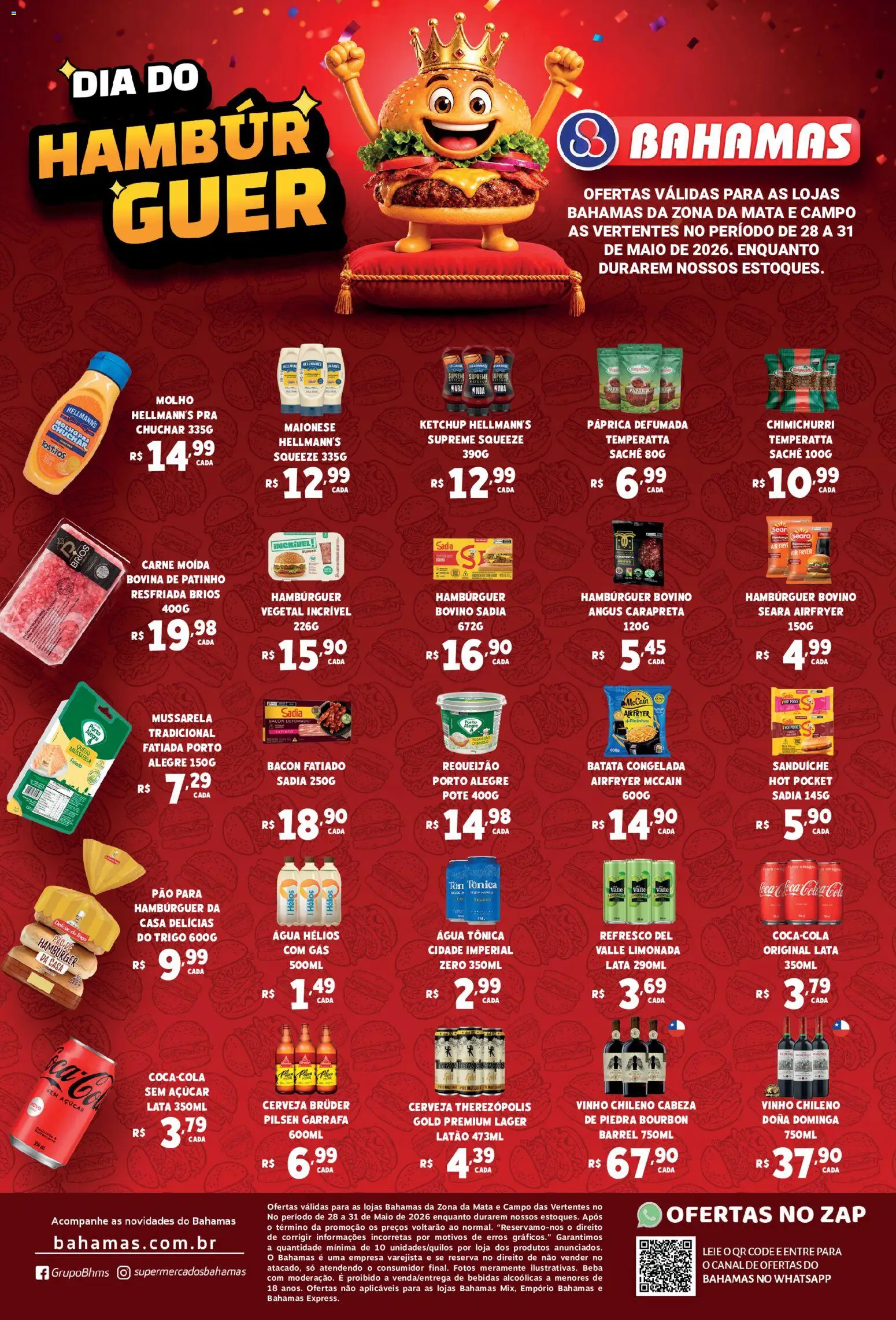 Bahamas Supermercados Folheto - válido de 28.05.2026 | Página: 1 | Produtos: Air fryer, Cola, Batata, Requeijão