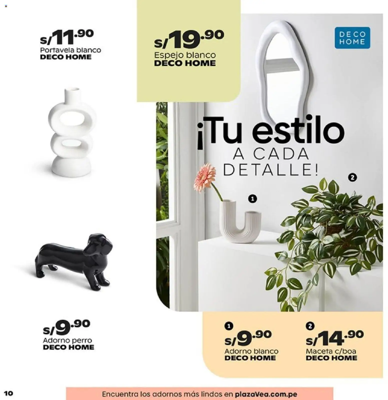 Catálogo Plaza Vea válido desde 15.06.2026 | Página: 10 | Productos: Espejo, Maceta