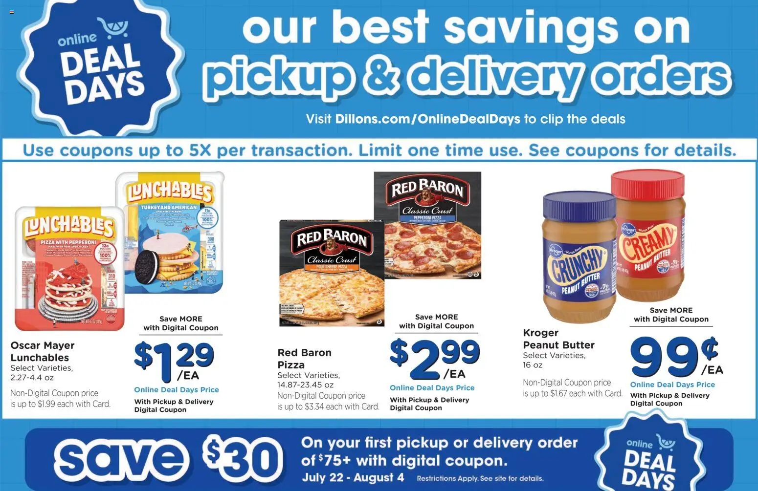Dillons Weekly Ad - valid from 07/22/2026 | Page: 7 | Products: Clip, Butter, Cheese, Pork