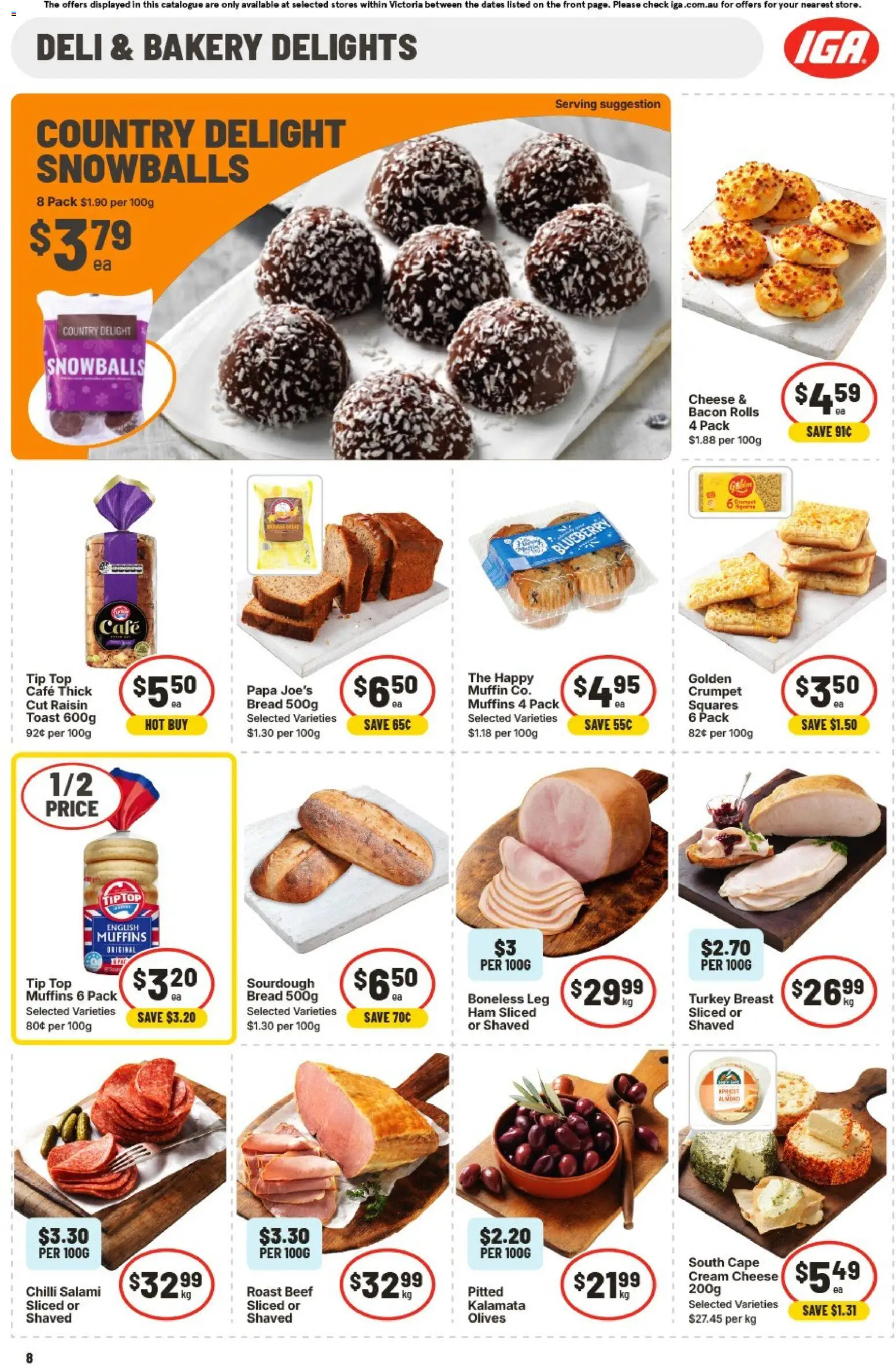 IGA catalogue - valid from 27/07/2026 | Page: 17 | Products: Bacon, Cream, Turkey, Bakery