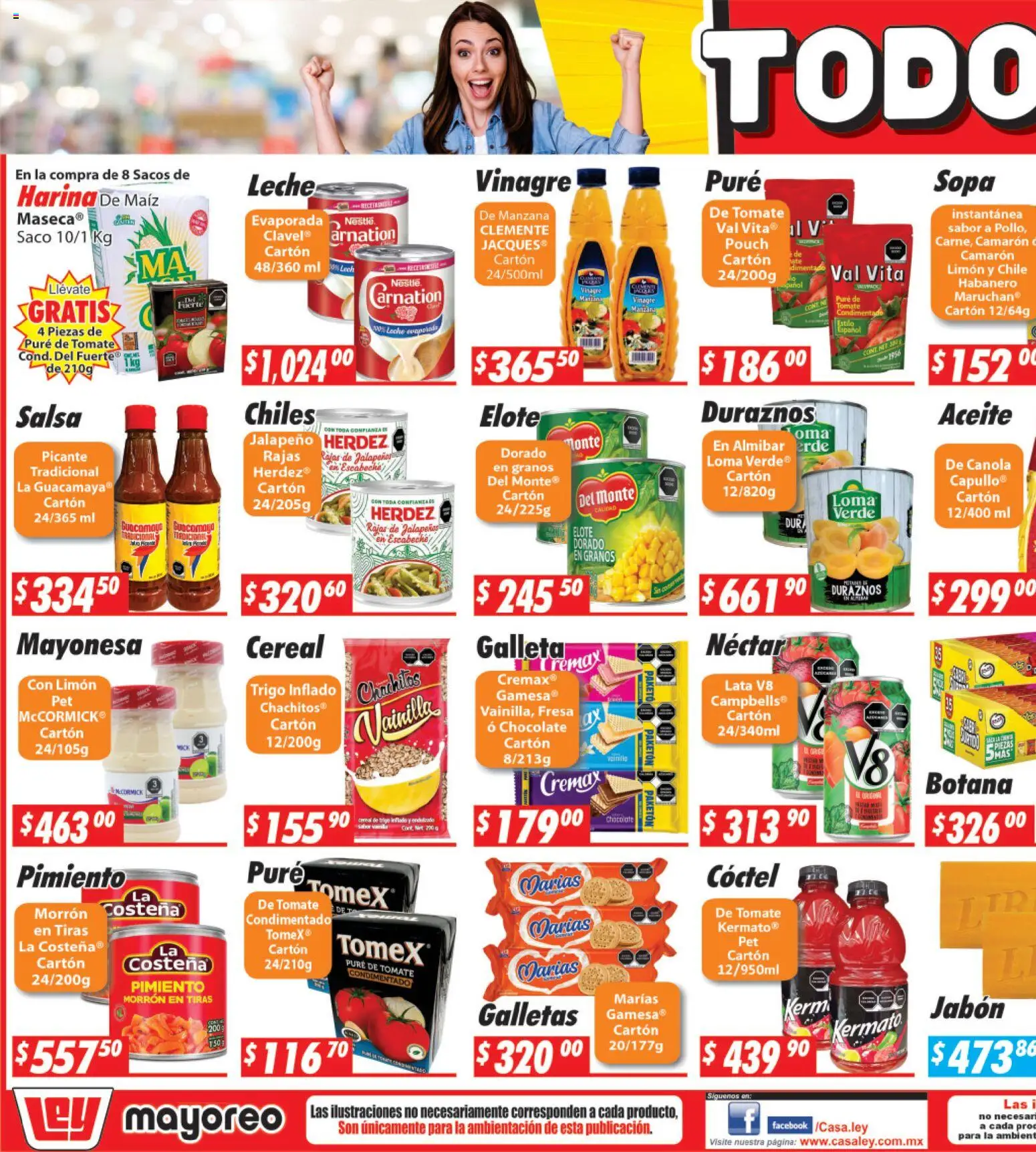 Nuevas ofertas de Casa Ley válidas en toda la República Mexicana desde el 06/07/2026. ¡Encuentra las mejores ofertas en Casa Ley folleto Durango! | Página: 1 | Productos: Harina, Vinagre, Mayonesa, Manzana
