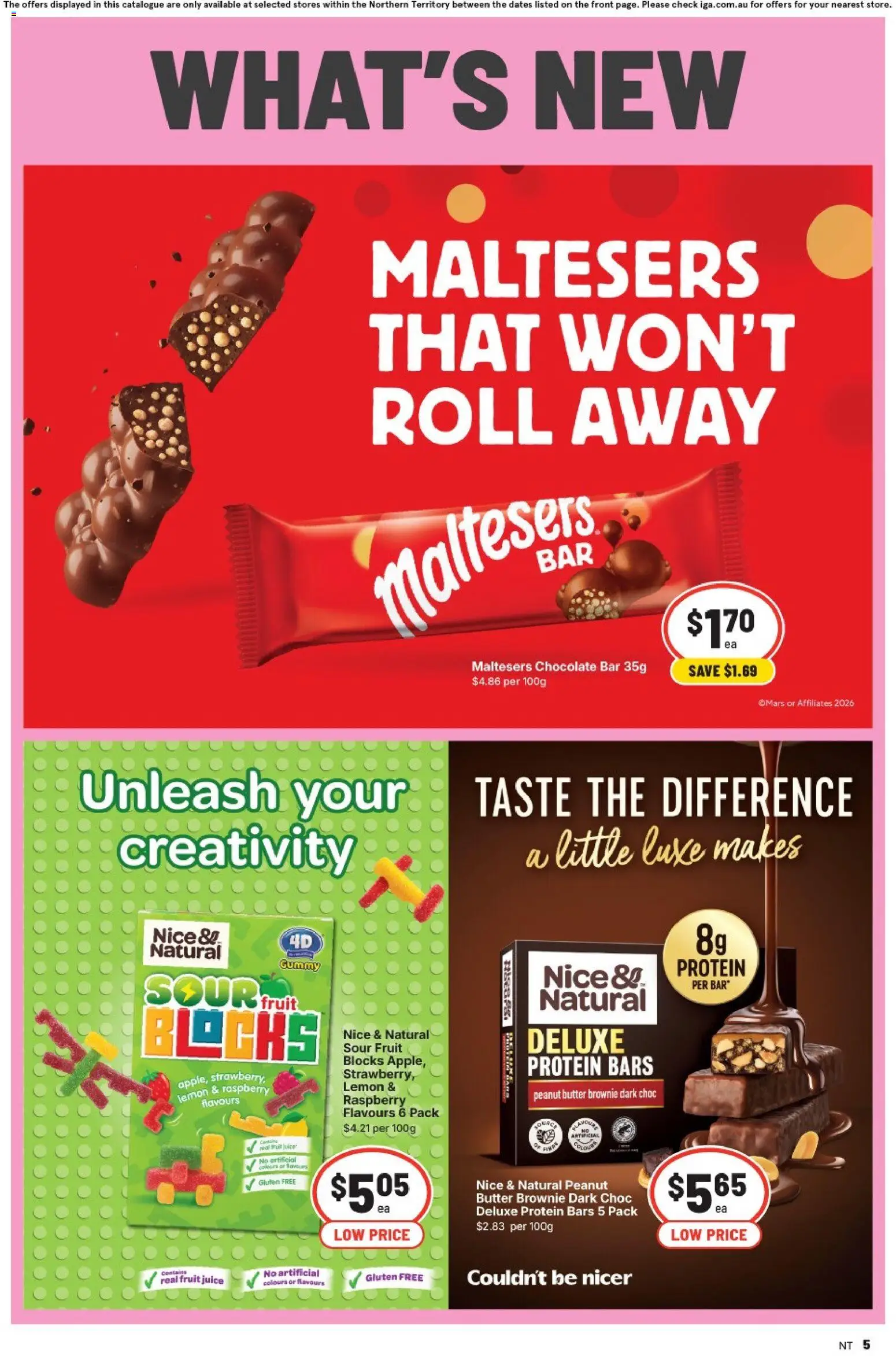 IGA catalogue - valid from 08/07/2026 | Page: 5 | Products: Butter, Chocolate, Juice, Lemon