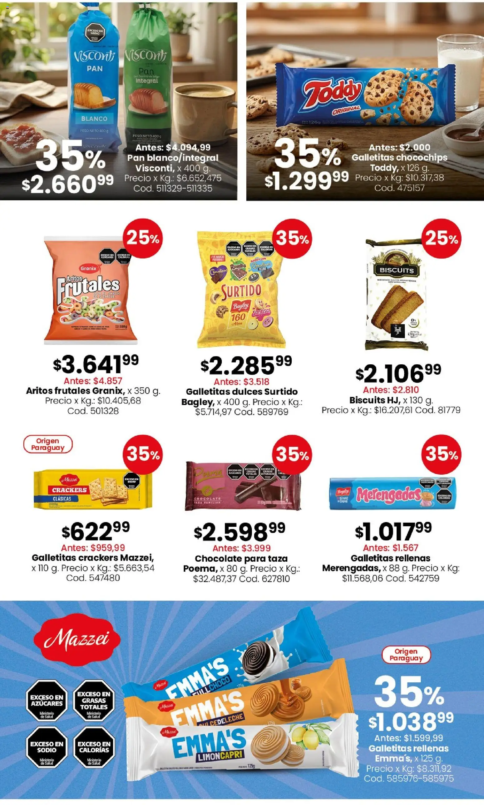 Coto - Almacén y bebidas │ válido desde el 29/06/2026 | Página: 5 | Productos: Peso, Galletitas, Taza, Pan