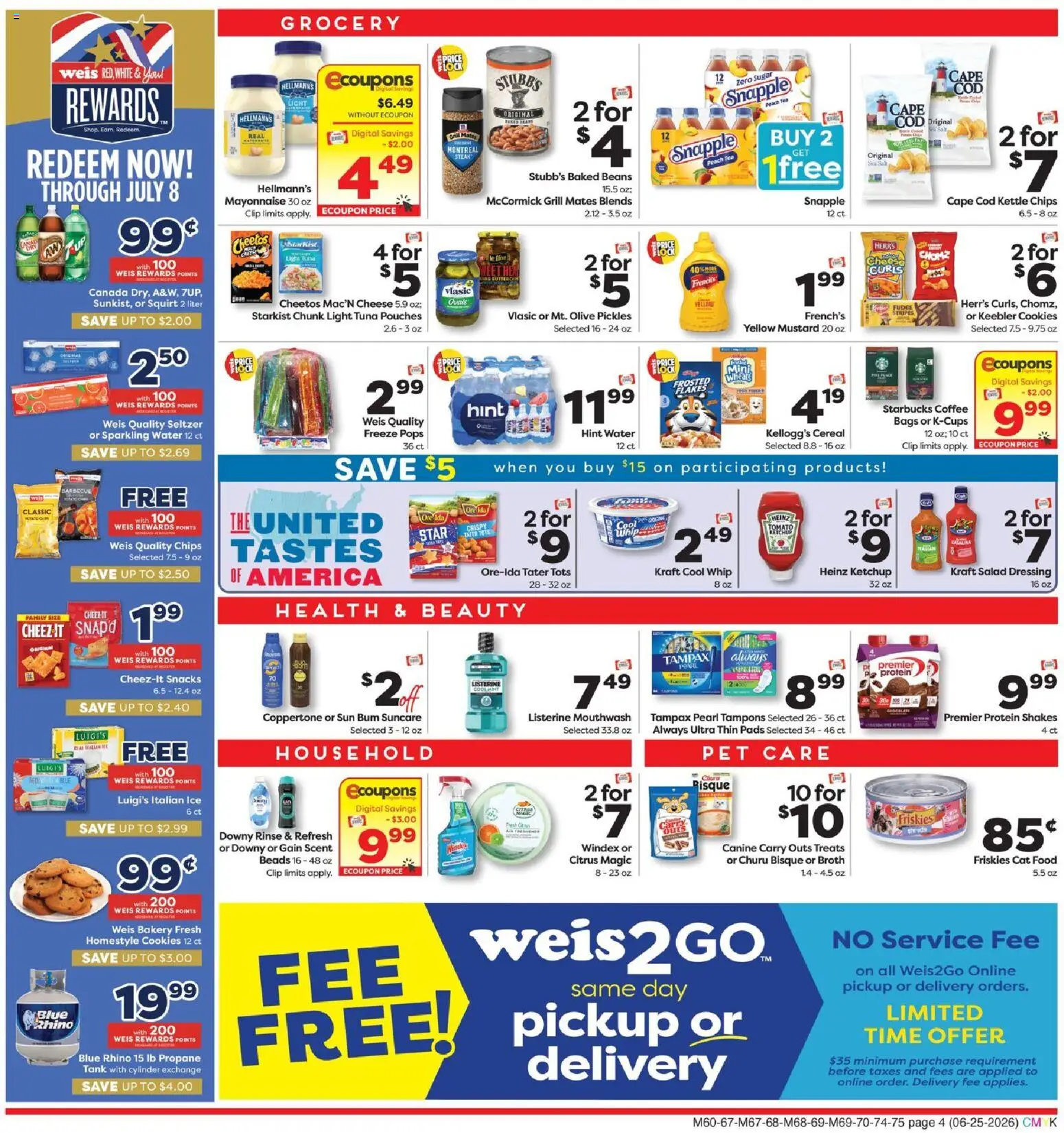 Weis Weekly Circular - MD - valid from 06/25/2026 | Page: 8 | Products: Cheese, Chips, Flakes, Sugar