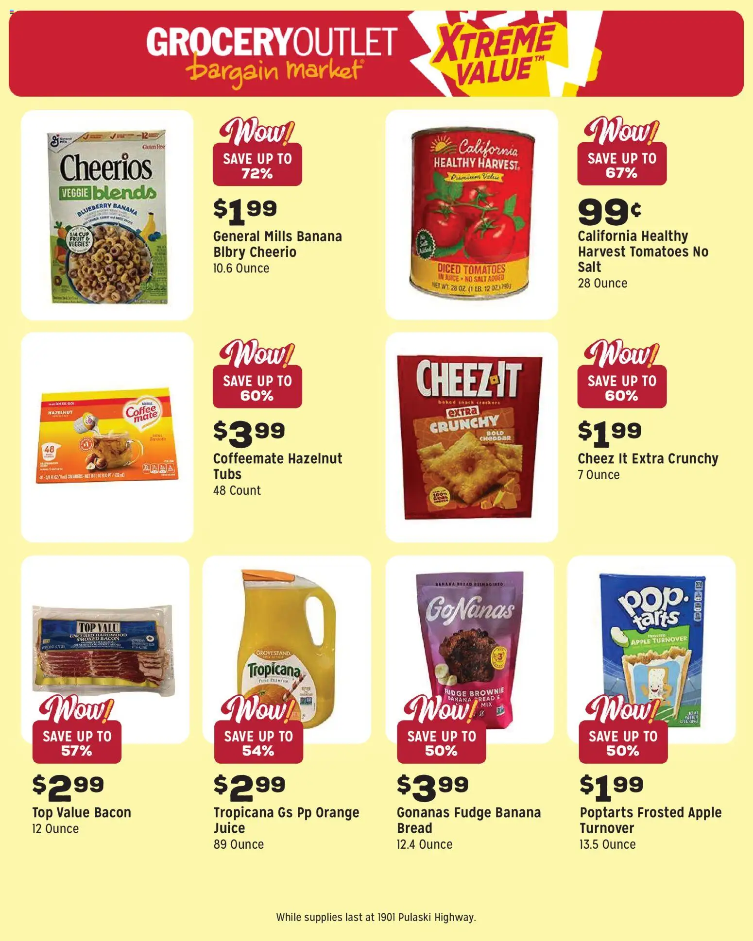 Grocery Outlet Weekly Ad - valid from 07/22/2026 | Page: 8 | Products: Bread, Juice, Tomatoes, Salt