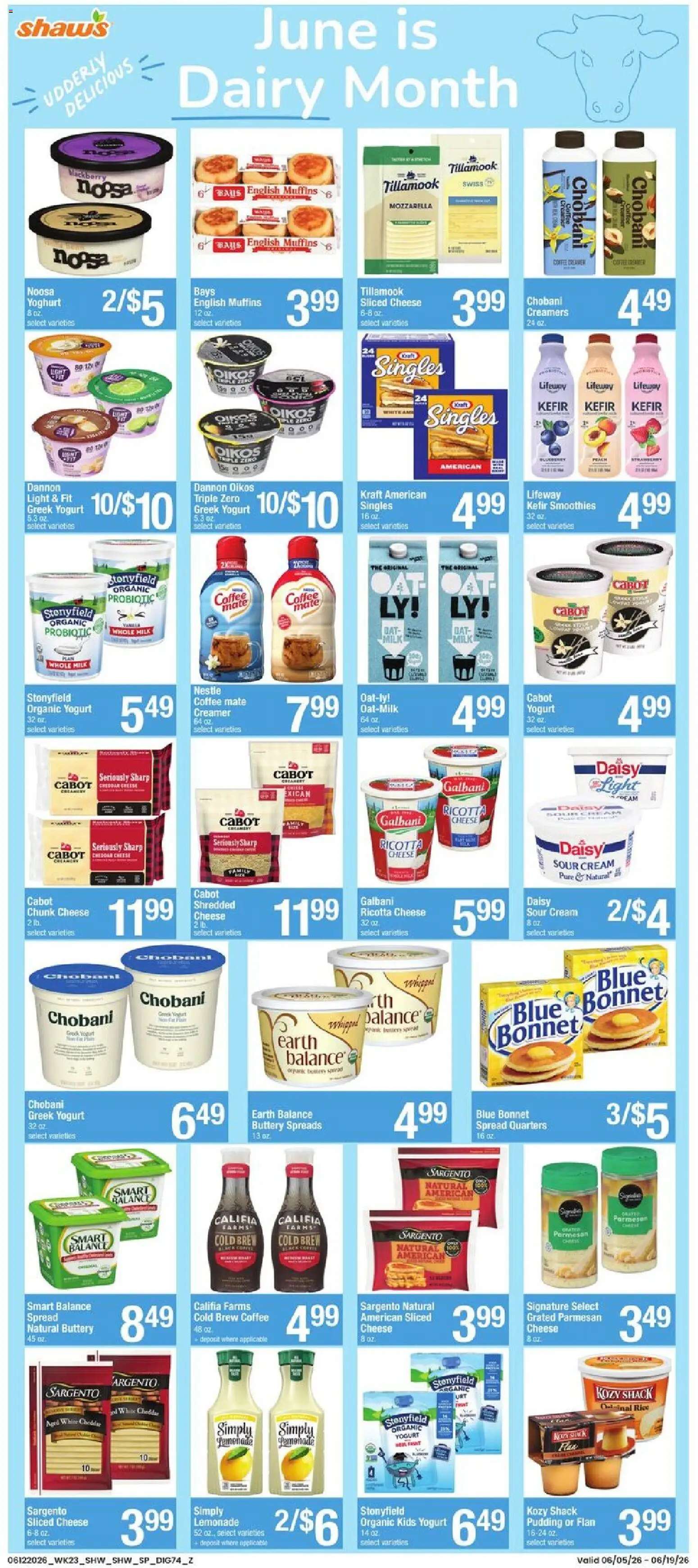 Shaw's Weekly Ad - RI - valid from 12.06.2026 | Page: 7 | Products: Milk, Cheese, Rice, Peach