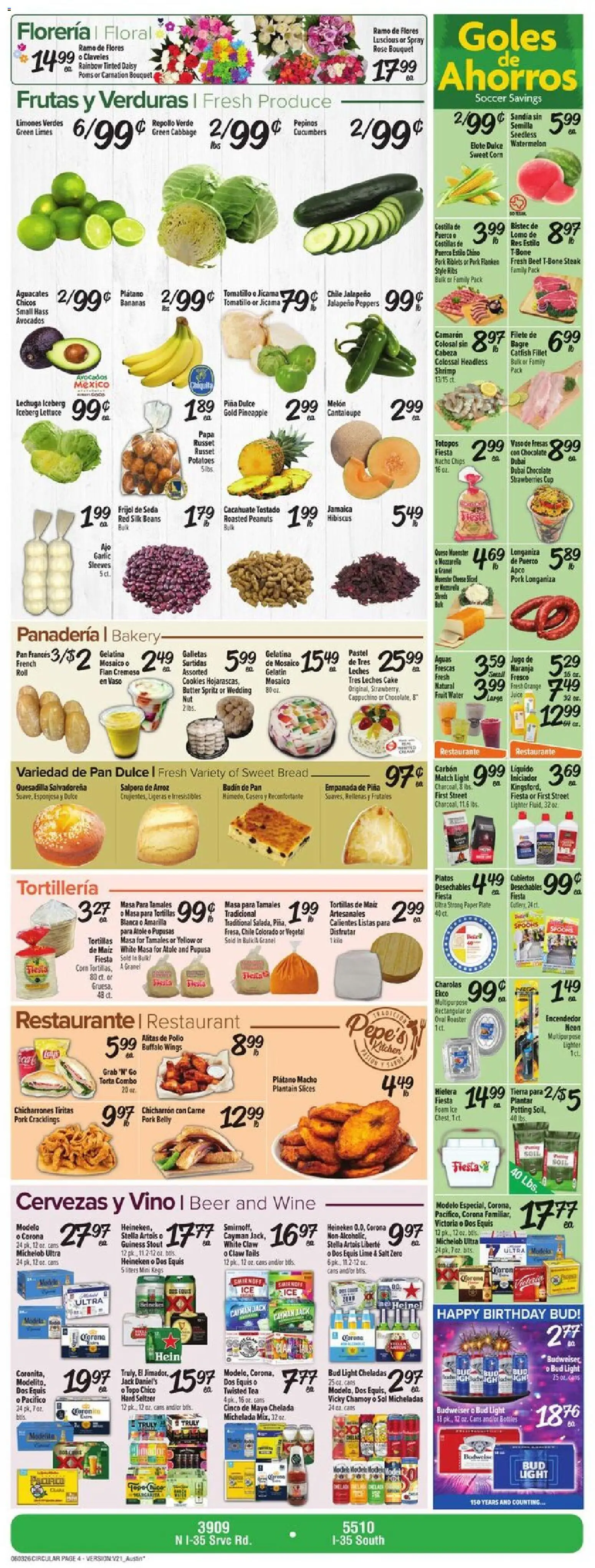 Fiesta Mart Weekly Ad - valid from 03.06.2026 | Page: 4 | Products: Lettuce, Cheese, Water, Cabbage