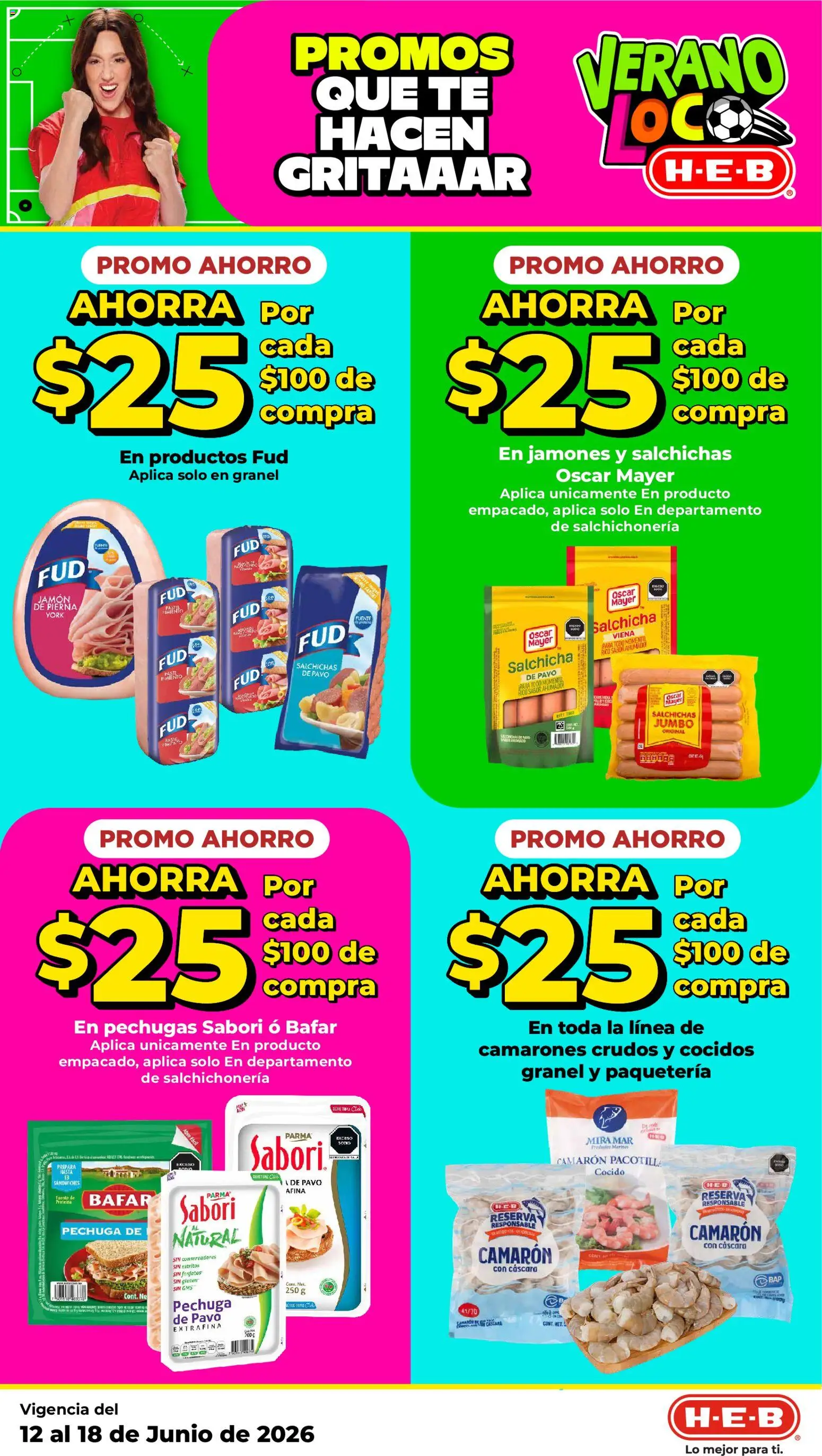 Nuevas ofertas de H-E-B válidas en toda la República Mexicana desde el 12.06.2026. ¡Encuentra las mejores ofertas en H-E-B folleto! | Página: 15 | Productos: Salchicha, Jamón, Pimiento, Té