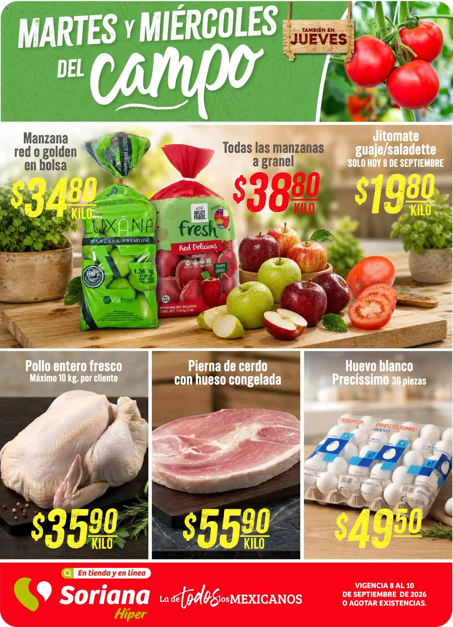 Nuevas ofertas de Soriana válidas en toda la República Mexicana desde el 08/09/2026. ¡Encuentra las mejores ofertas en Soriana Martes y Miércoles del Campo Hiper! | Página: 1