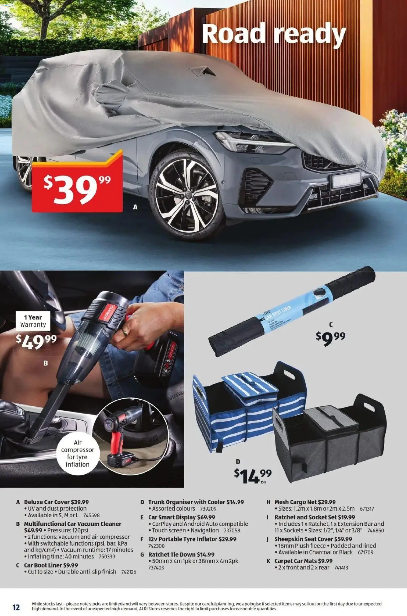 ﻿Aldi catalogue valid from 30/09/2026 > Online Australia | Page: 12 | Products: Sheepskin, Portable, Vacuum cleaner, Navigation