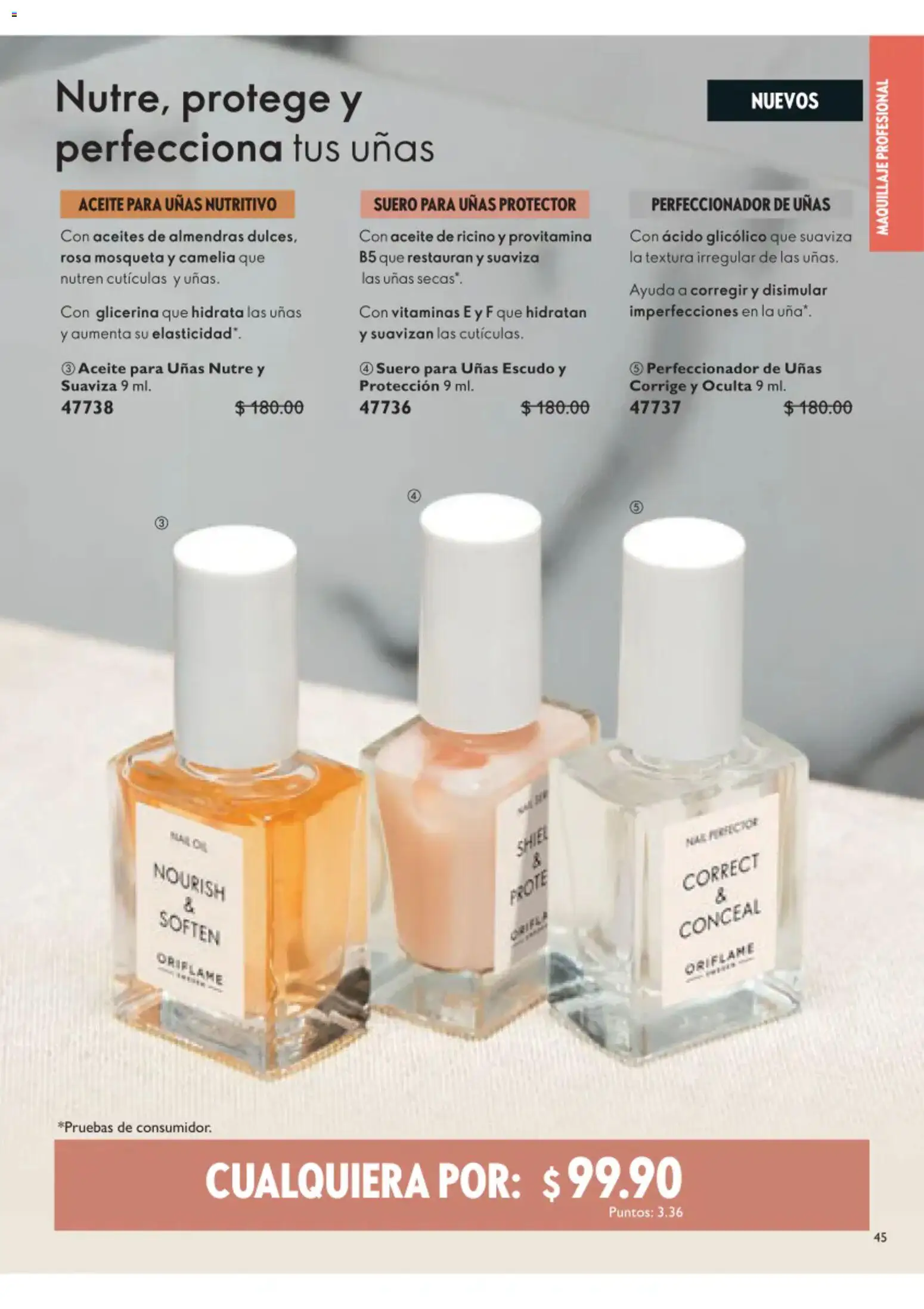 Nuevas ofertas de Oriflame válidas en toda la República Mexicana desde el 01/08/2026. ¡Encuentra las mejores ofertas en Oriflame campaña 11 2026! | Página: 45 | Productos: Almendras, Aceite, Perfeccionador, Maquillaje