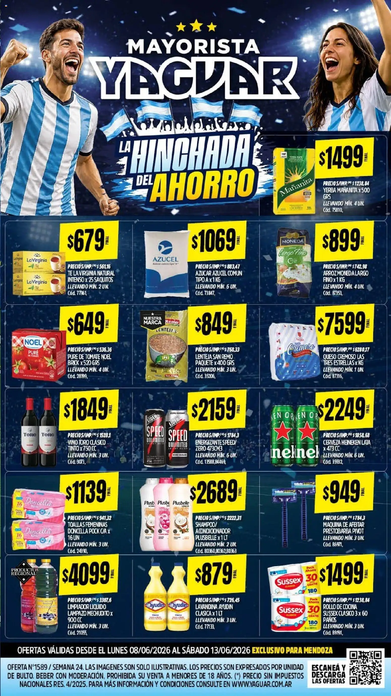 Yaguar - Oferta Semanal Mendoza │ válido desde el 08.06.2026 | Página: 2 | Productos: Yerba, Queso, Cerveza, Arroz
