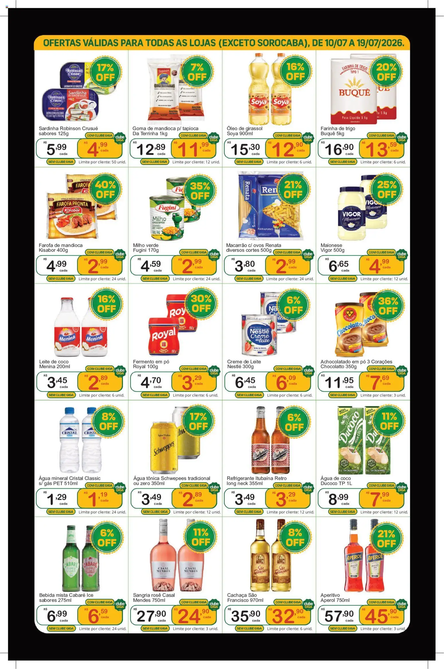 GIGA Atacado Folheto - válido de 10/07/2026 | Página: 3 | Produtos: Água tônica, Achocolatado, Água mineral, Maionese