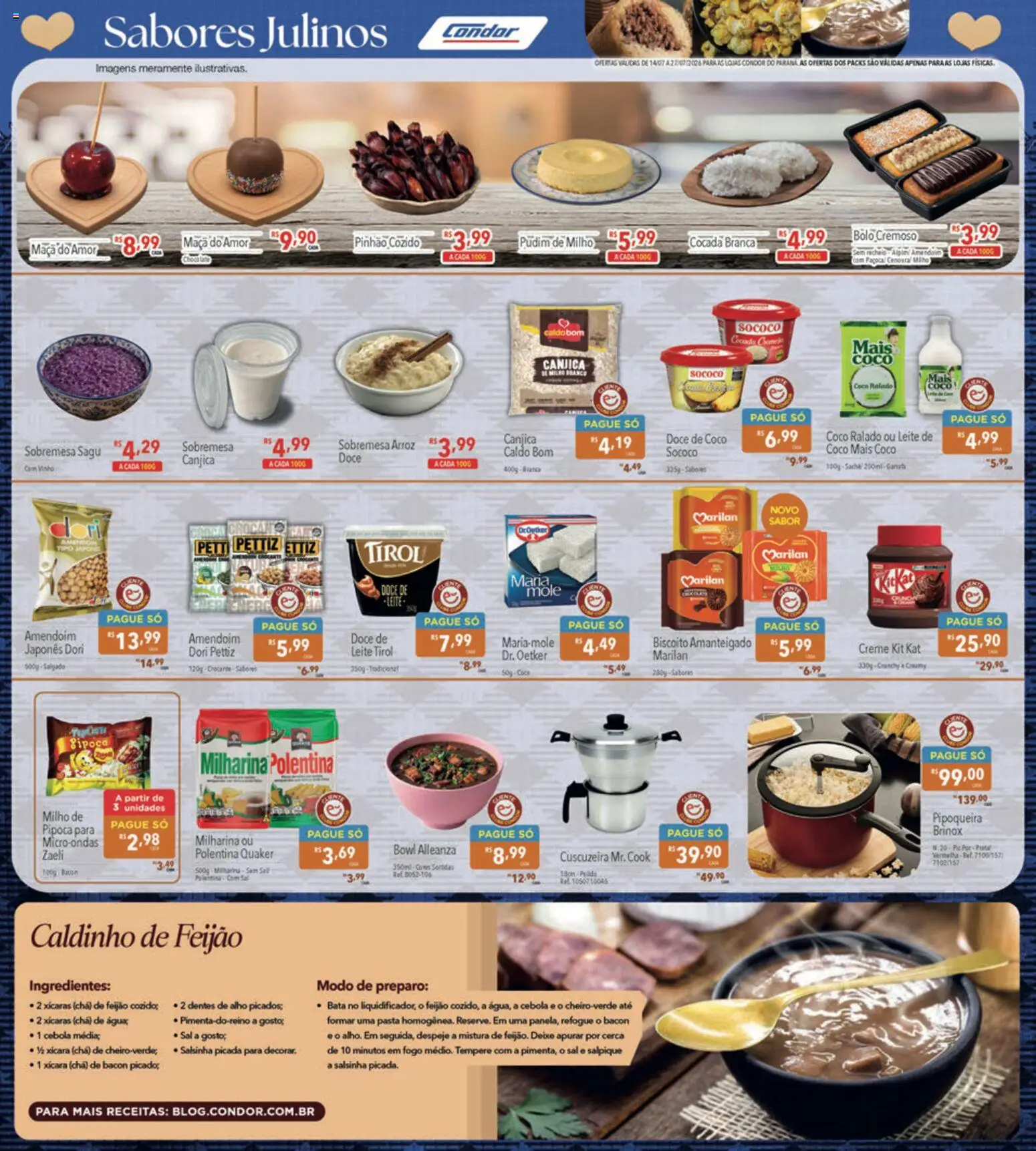 Supermercados Condor Folheto - válido de 14/07/2026 | Página: 6 | Produtos: Coco, Biscoito, Chá, Bolo