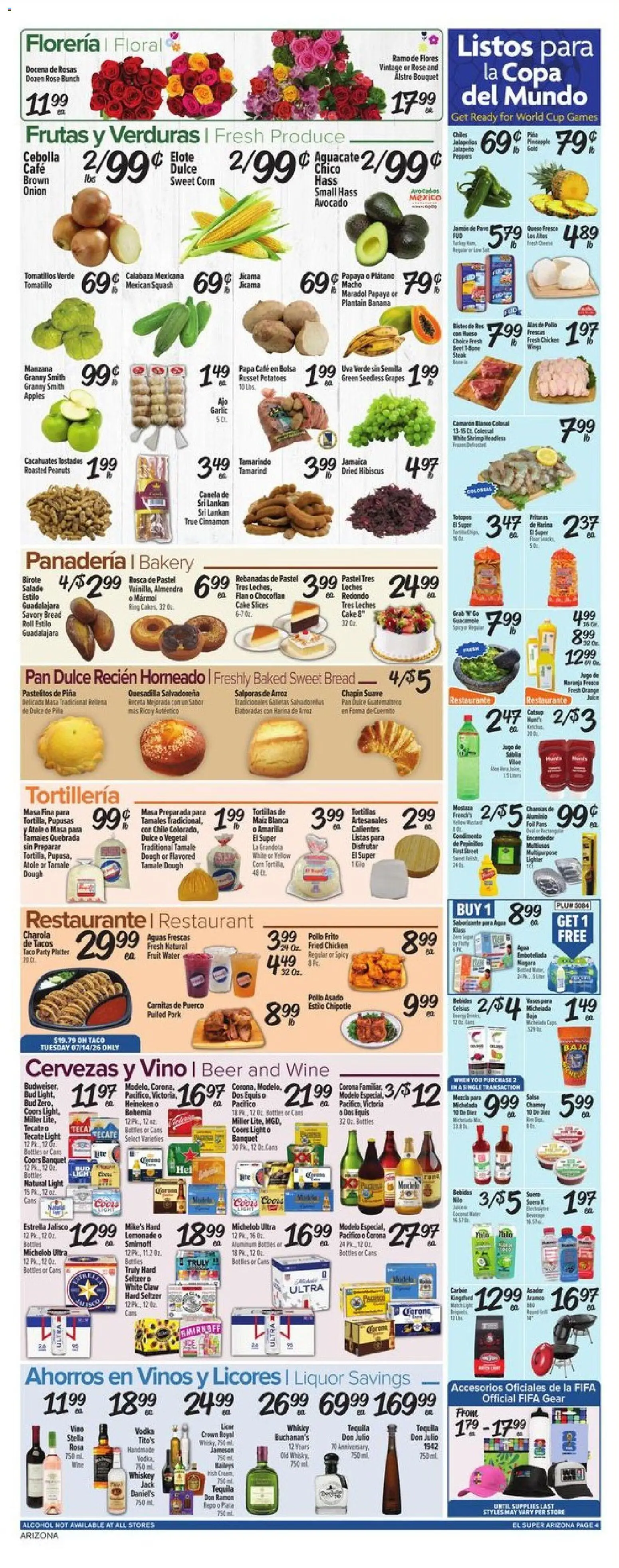 El Super Weekly Ad - AK - valid from 07/08/2026 | Page: 4 | Products: Corn, Ring, Vodka, Water