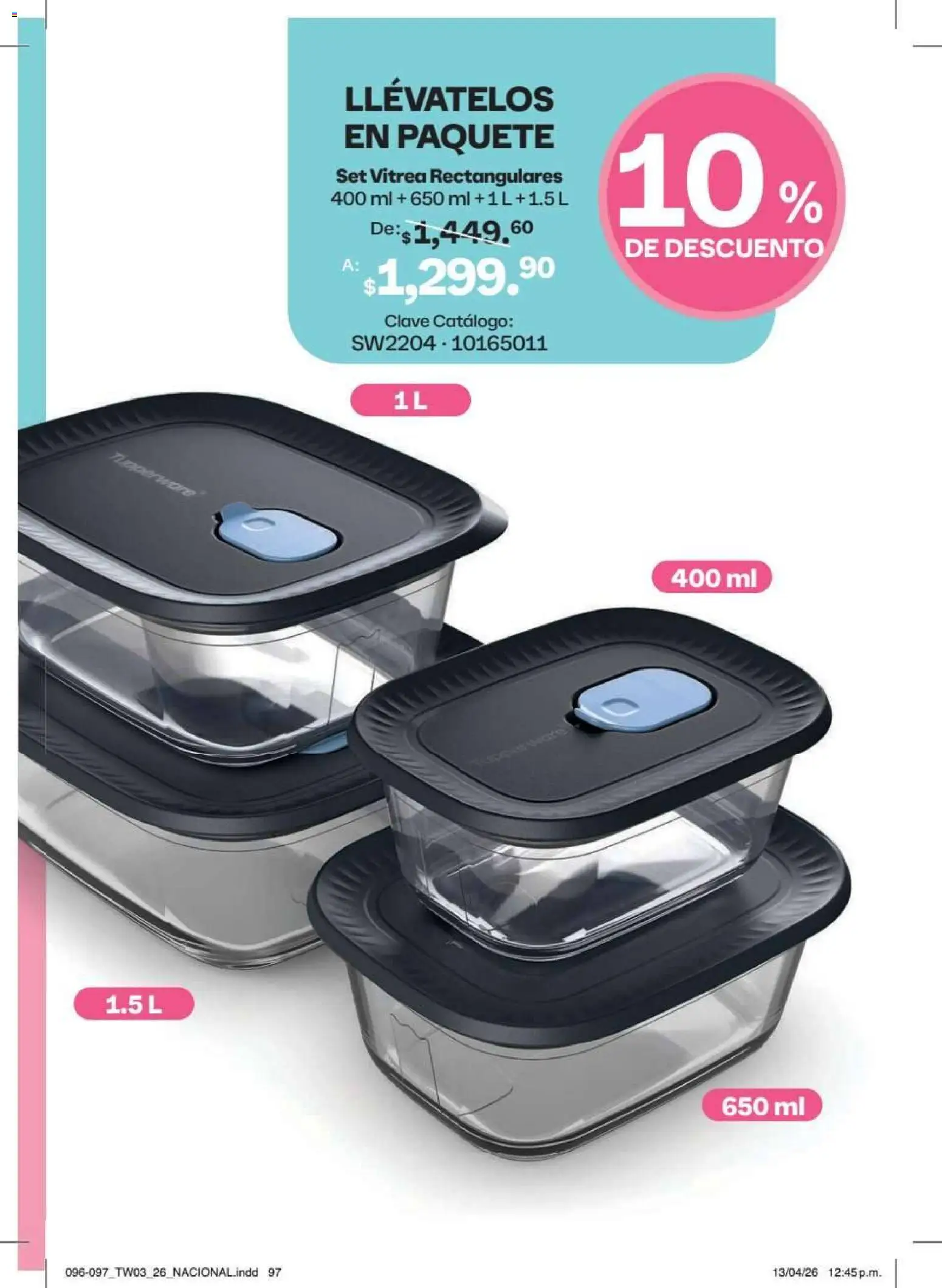 Nuevas ofertas de Tupperware válidas en toda la República Mexicana desde el 18/05/2026. ¡Encuentra las mejores ofertas en Tupperware catálogo! | Página: 97