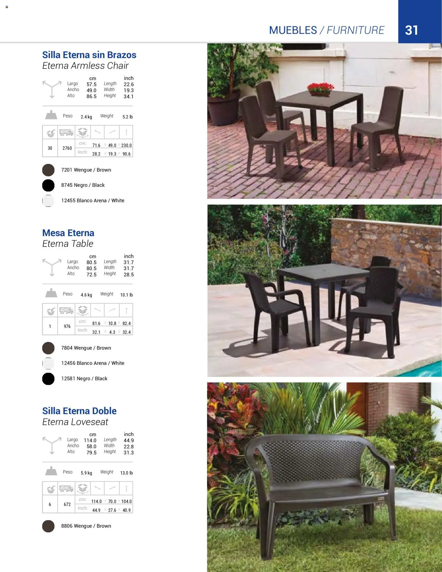 Rimax revista - valida desde el 01/01/2026 | Página: 31 | Productos: Peso, Mesa, Silla