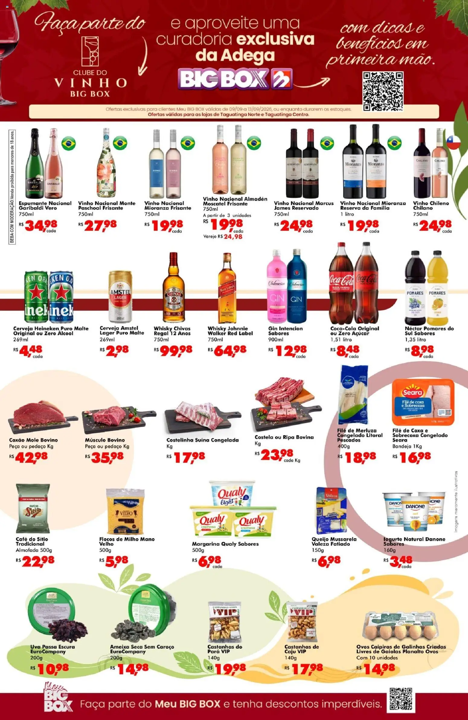 Big Box Folheto - válido de 09/09/2026 | Página: 1 | Produtos: Espumante, Almofada, Gin, Uva passa