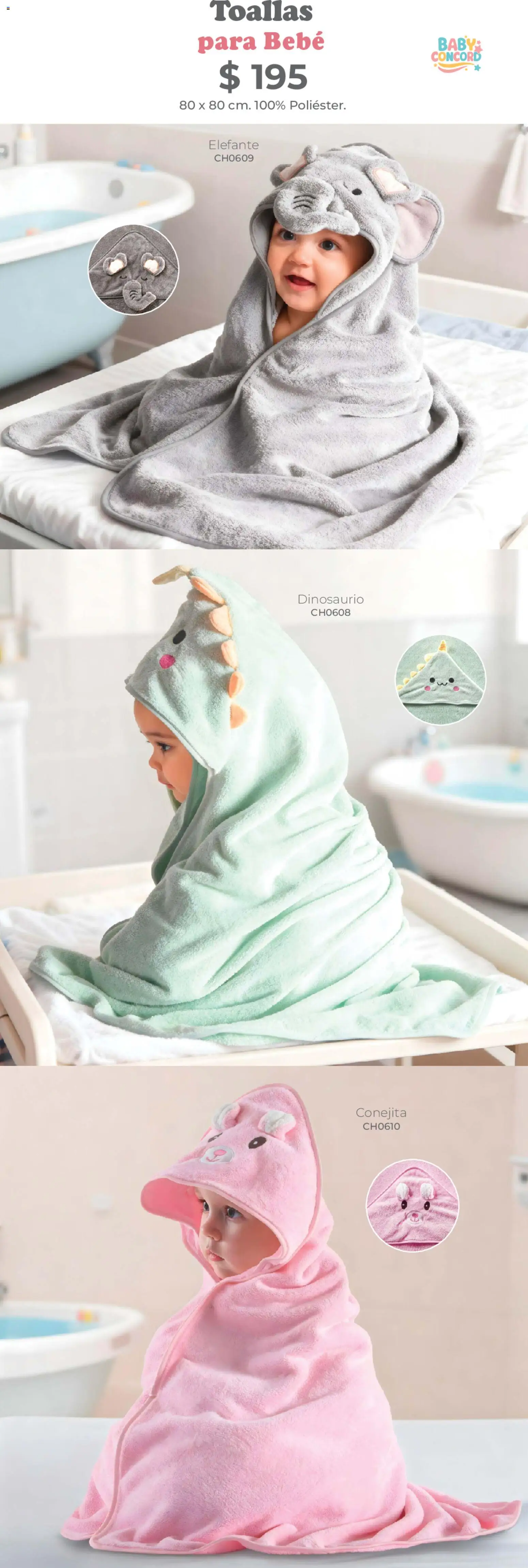 Nuevas ofertas de Colchas Concord válidas en toda la República Mexicana desde el 01/02/2026. ¡Encuentra las mejores ofertas en Colchas Concord catálogo Baby! | Página: 25 | Productos: Toallas