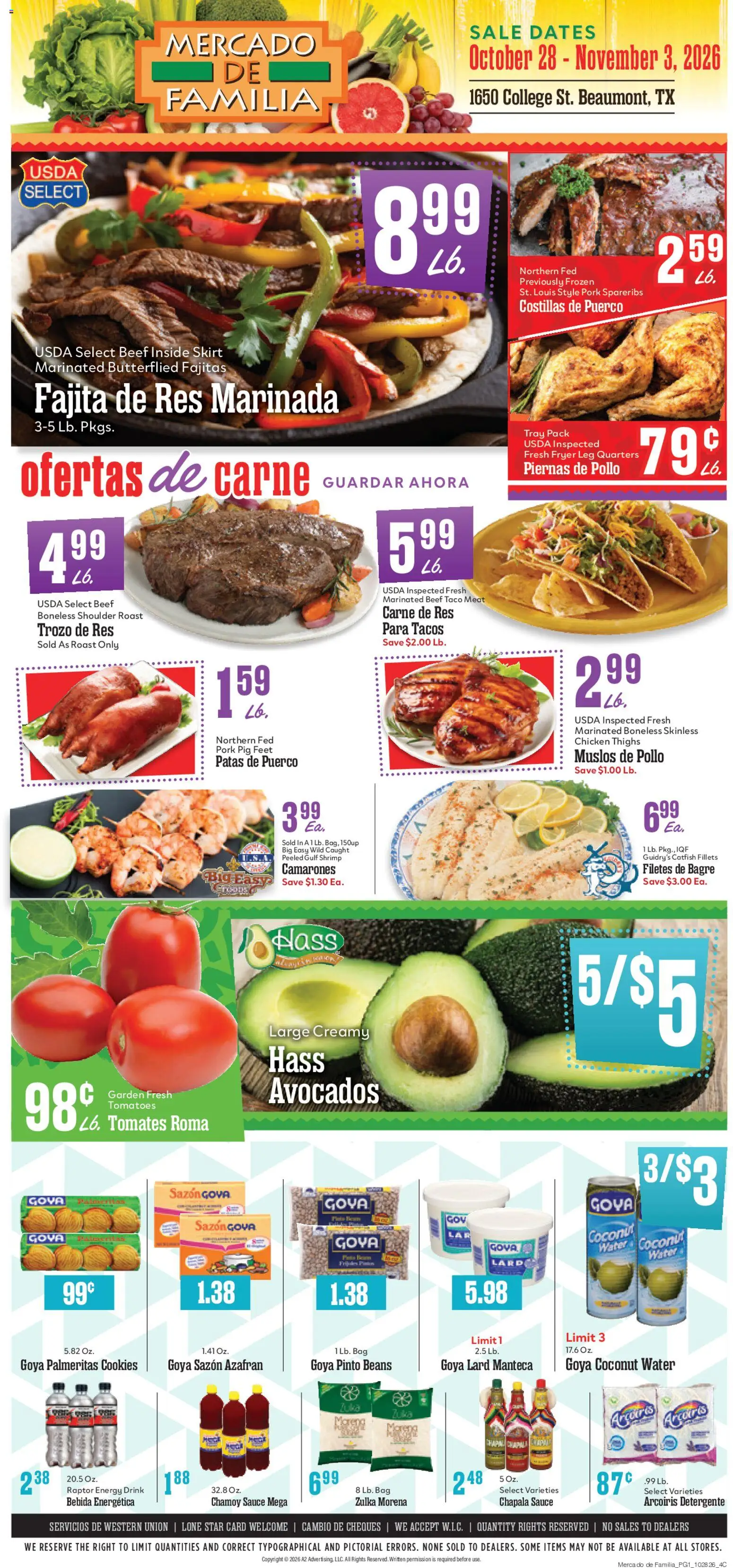Market Basket Mercado de Familia Weekly Ad - valid from 10/28/2026 | Page: 1