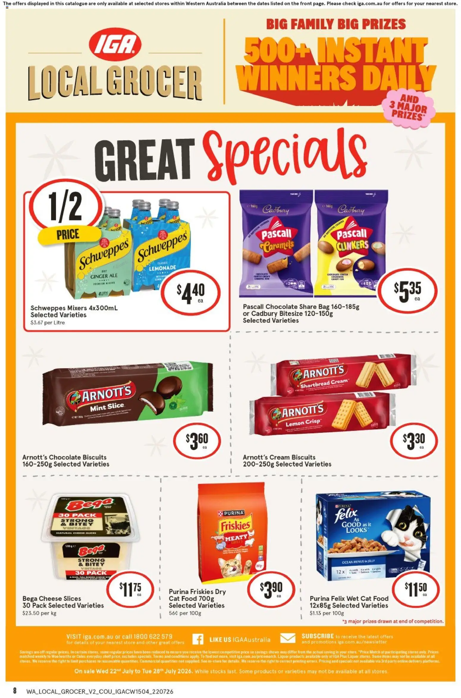 IGA catalogue - valid from 22/07/2026 | Page: 2 | Products: Cheese, Cream, Biscuits, Bag