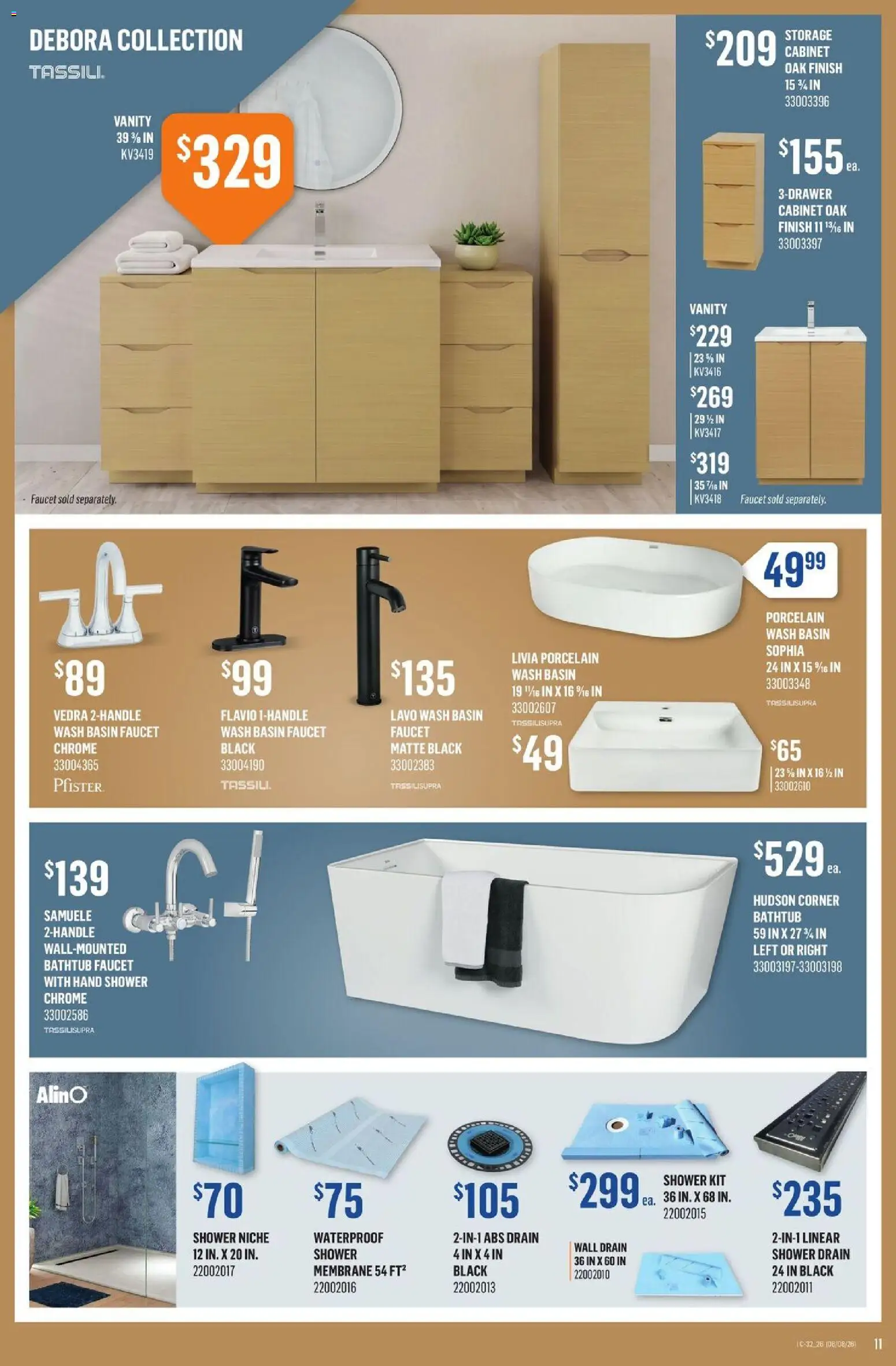 Canac flyer valid from Aug 6, 2026 | Page: 11 | Products: Cabinet, Shower