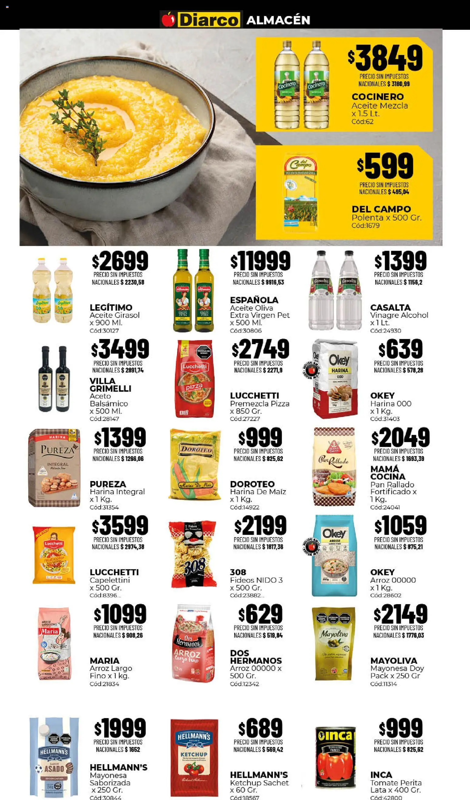 Diarco - Ofertas Gba │ válido desde el 10/08/2026 | Página: 2 | Productos: Mayonesa, Ketchup, Polenta, Tomate